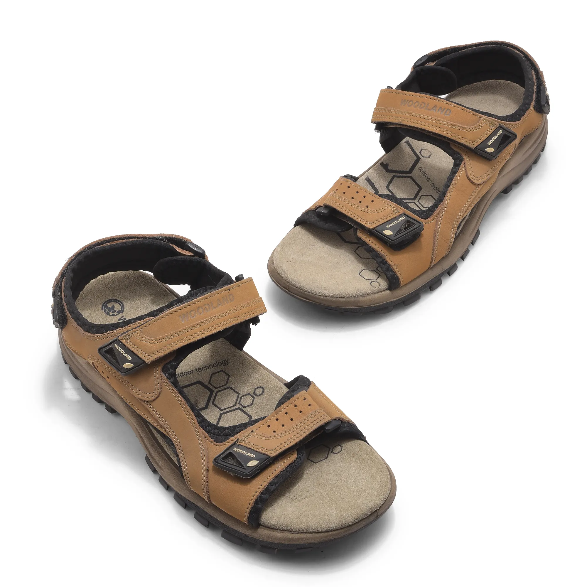 Nubuk Buff Camel Sandals For Men - Thumbnail 2