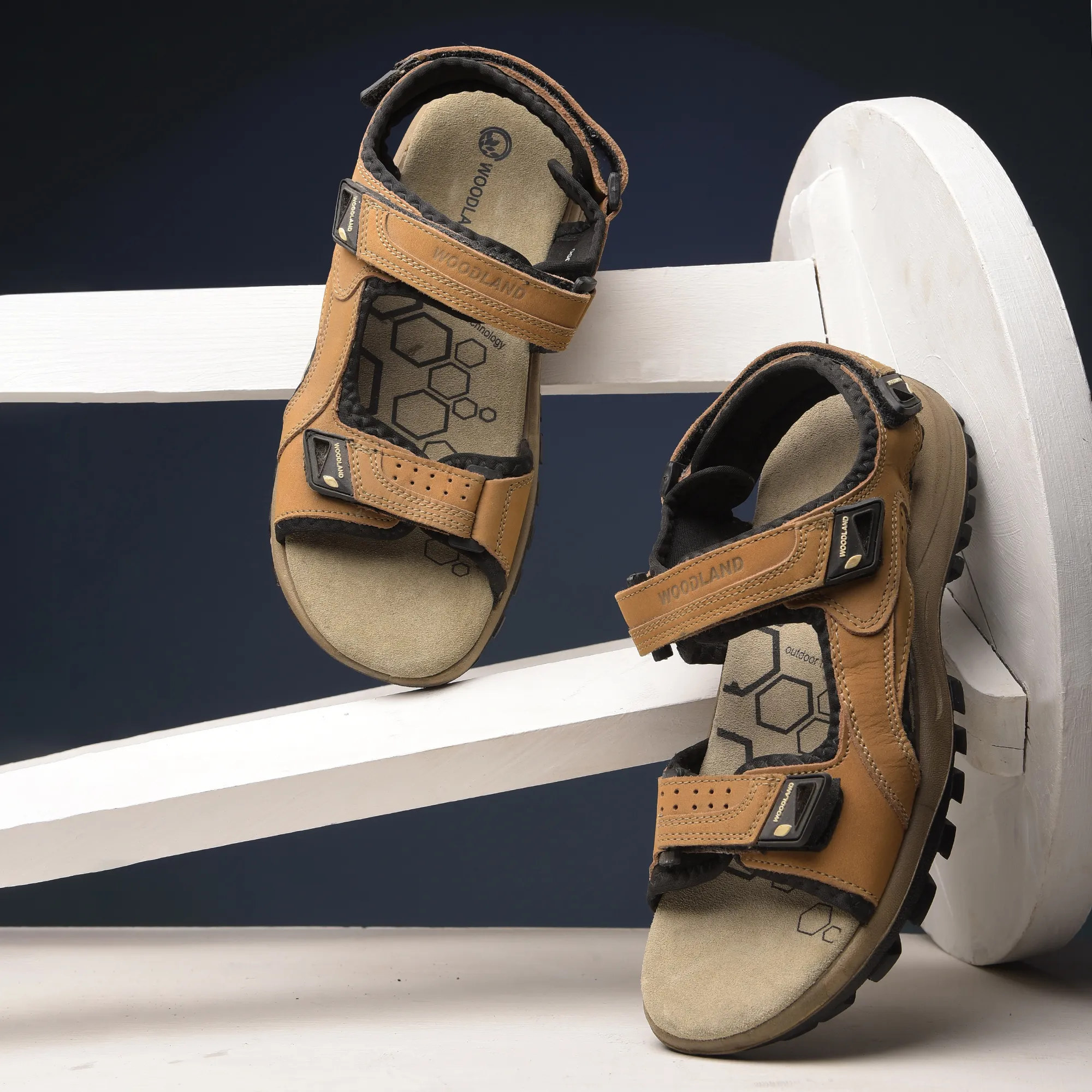 Nubuk Buff Camel Sandals For Men - Thumbnail 10