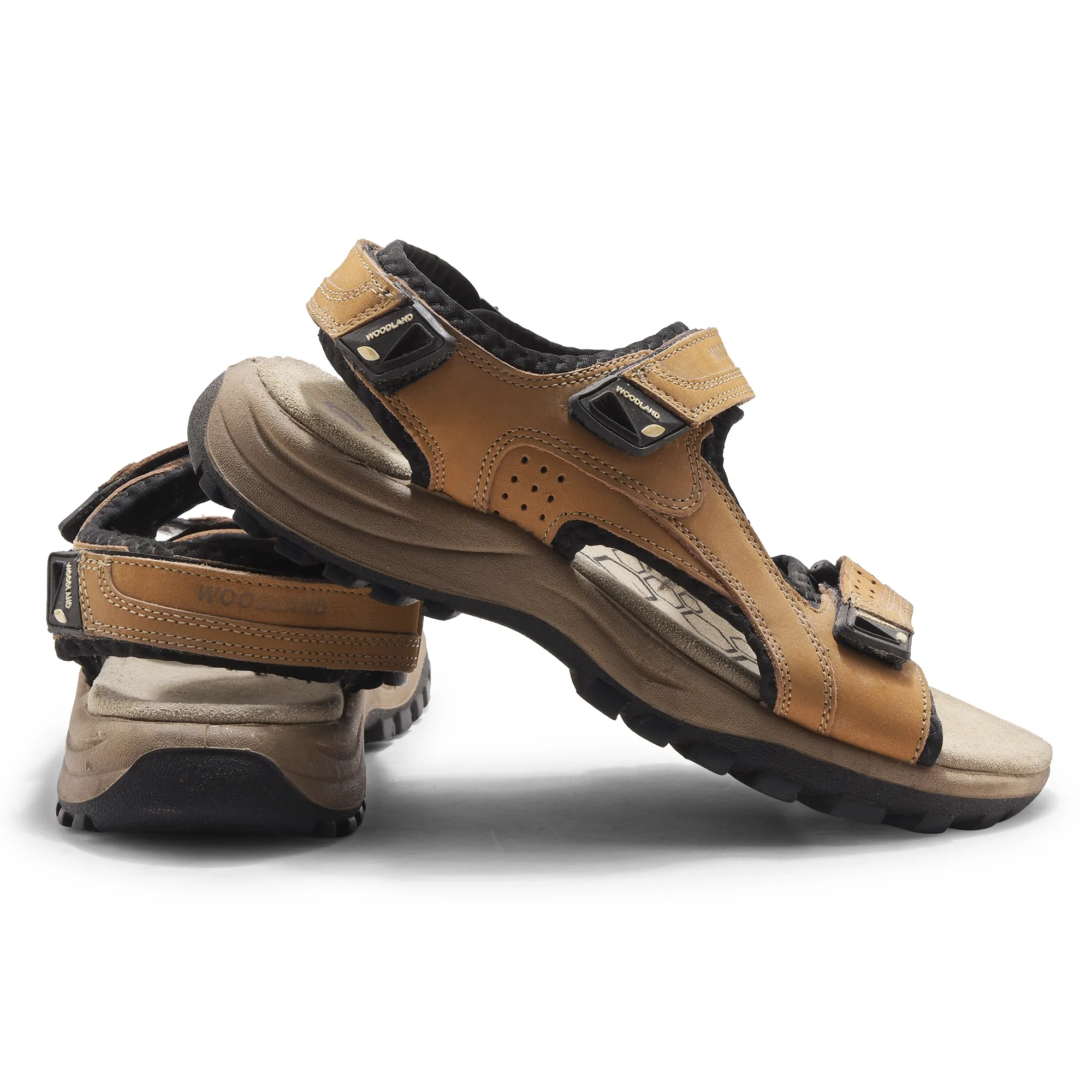 Nubuk Buff Camel Sandals For Men - Thumbnail 11