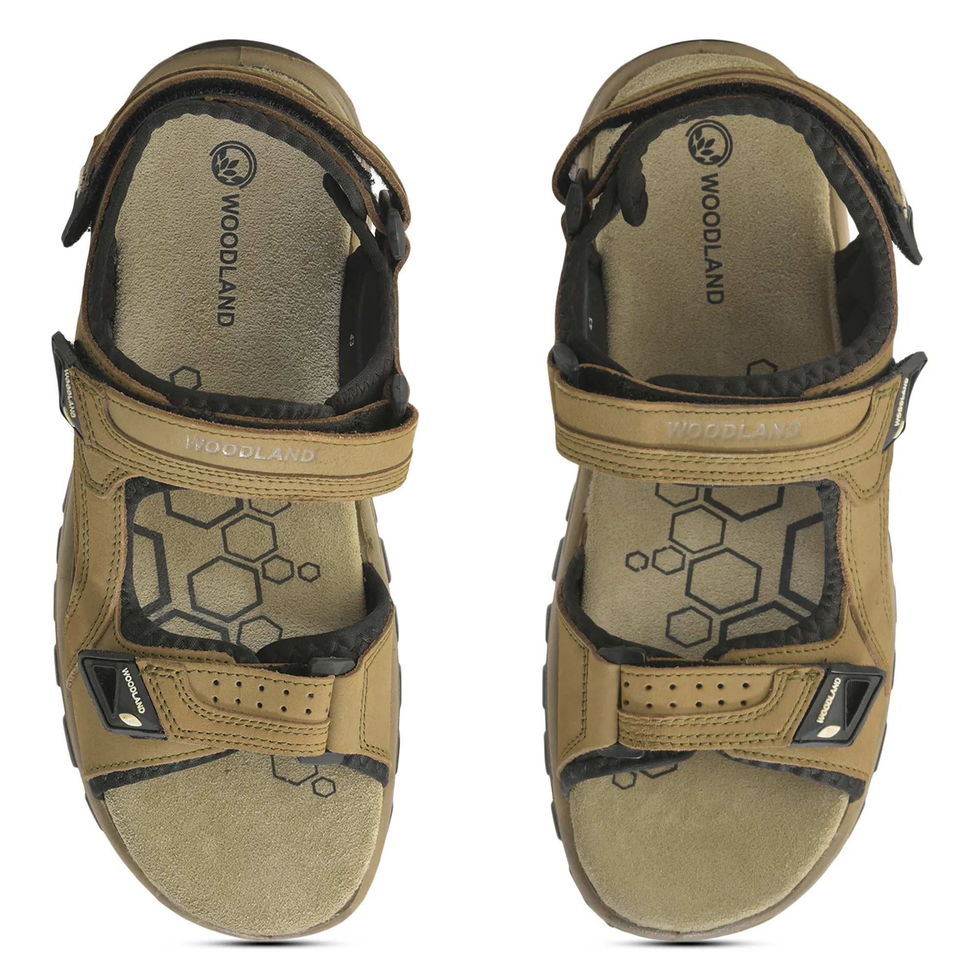 Nubuk Buff Dkhaki Sandals For Men - Thumbnail 5