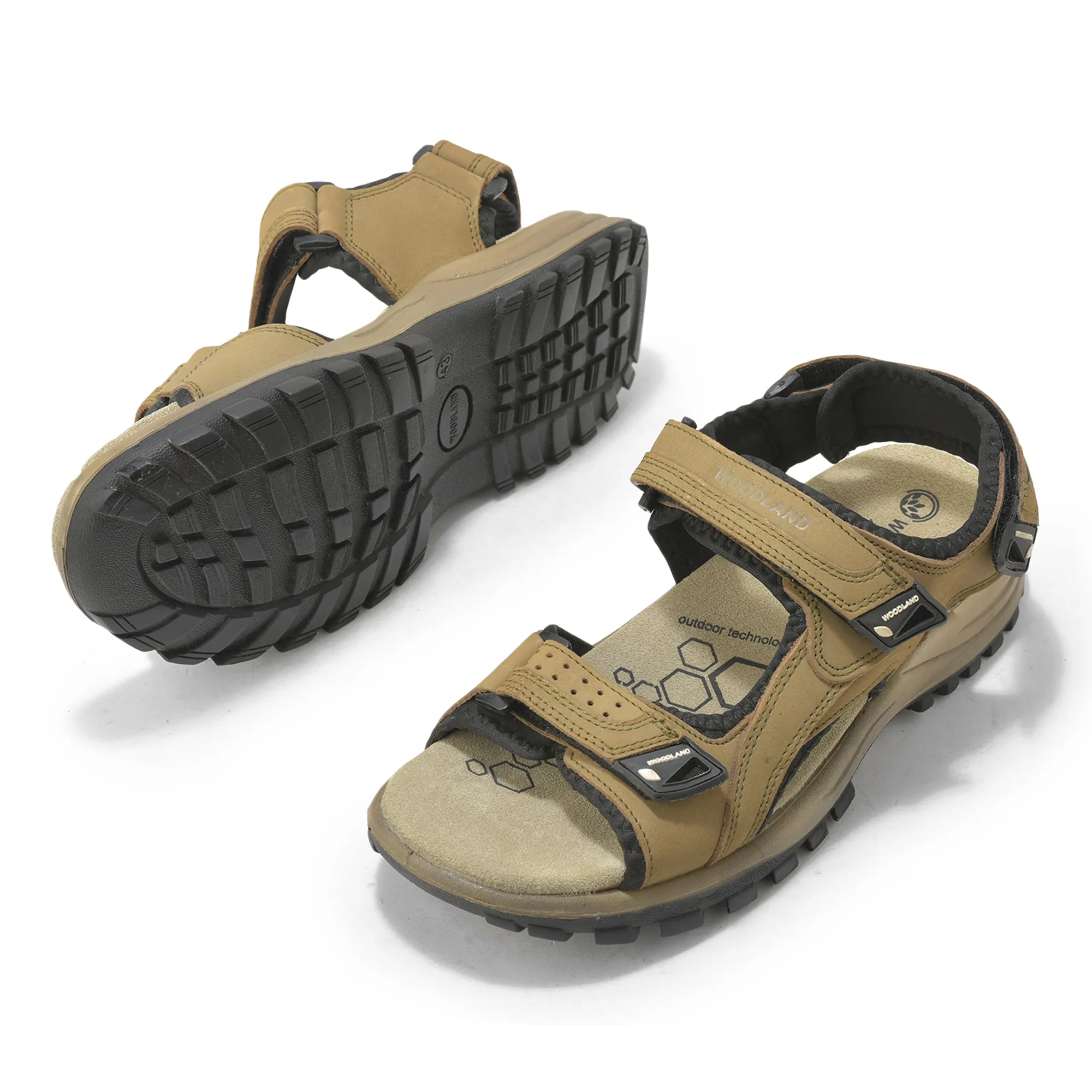 Nubuk Buff Dkhaki Sandals For Men - Thumbnail 6