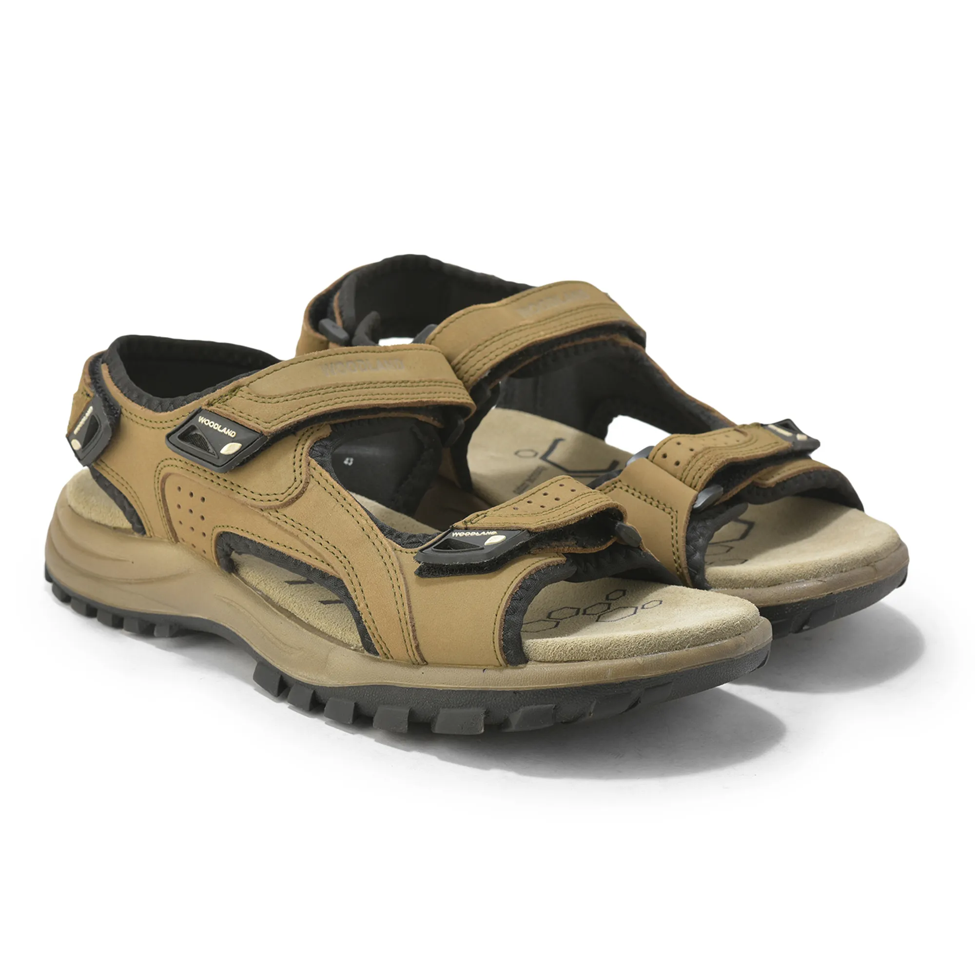 Nubuk Buff Dkhaki Sandals For Men - Thumbnail 8