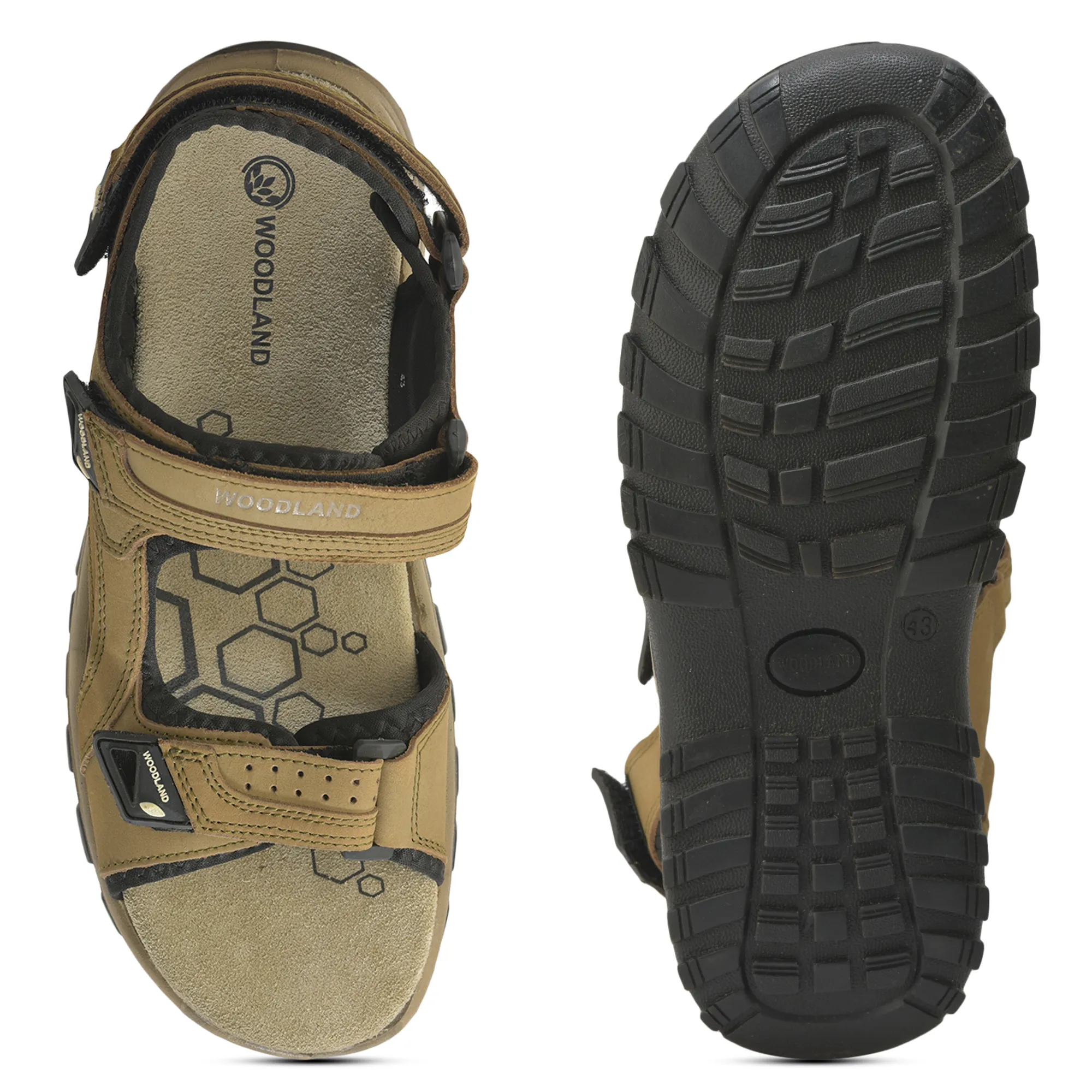 Nubuk Buff Dkhaki Sandals For Men - Thumbnail 9