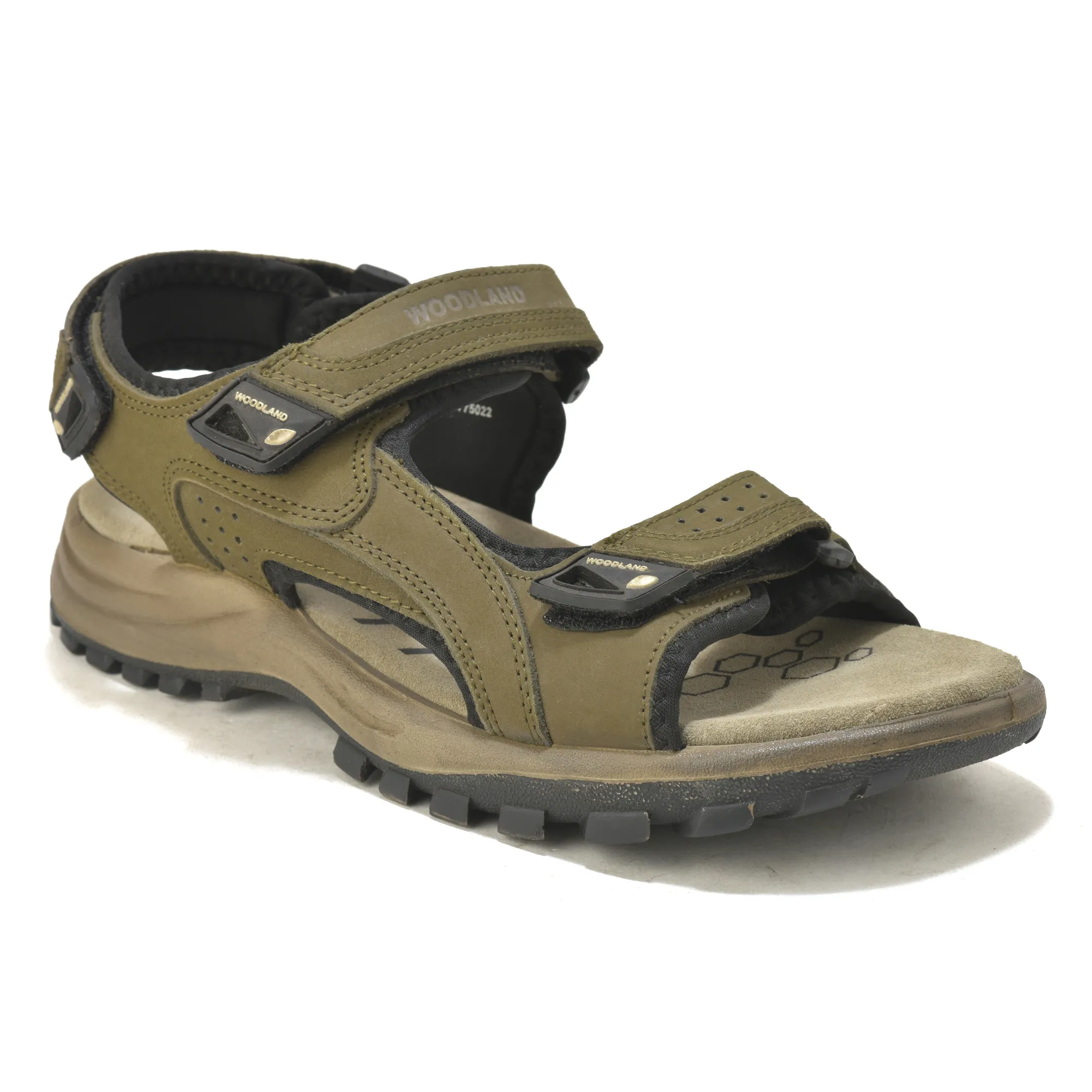 Nubuk Buff Olive Green Sandals For Men - Thumbnail 3