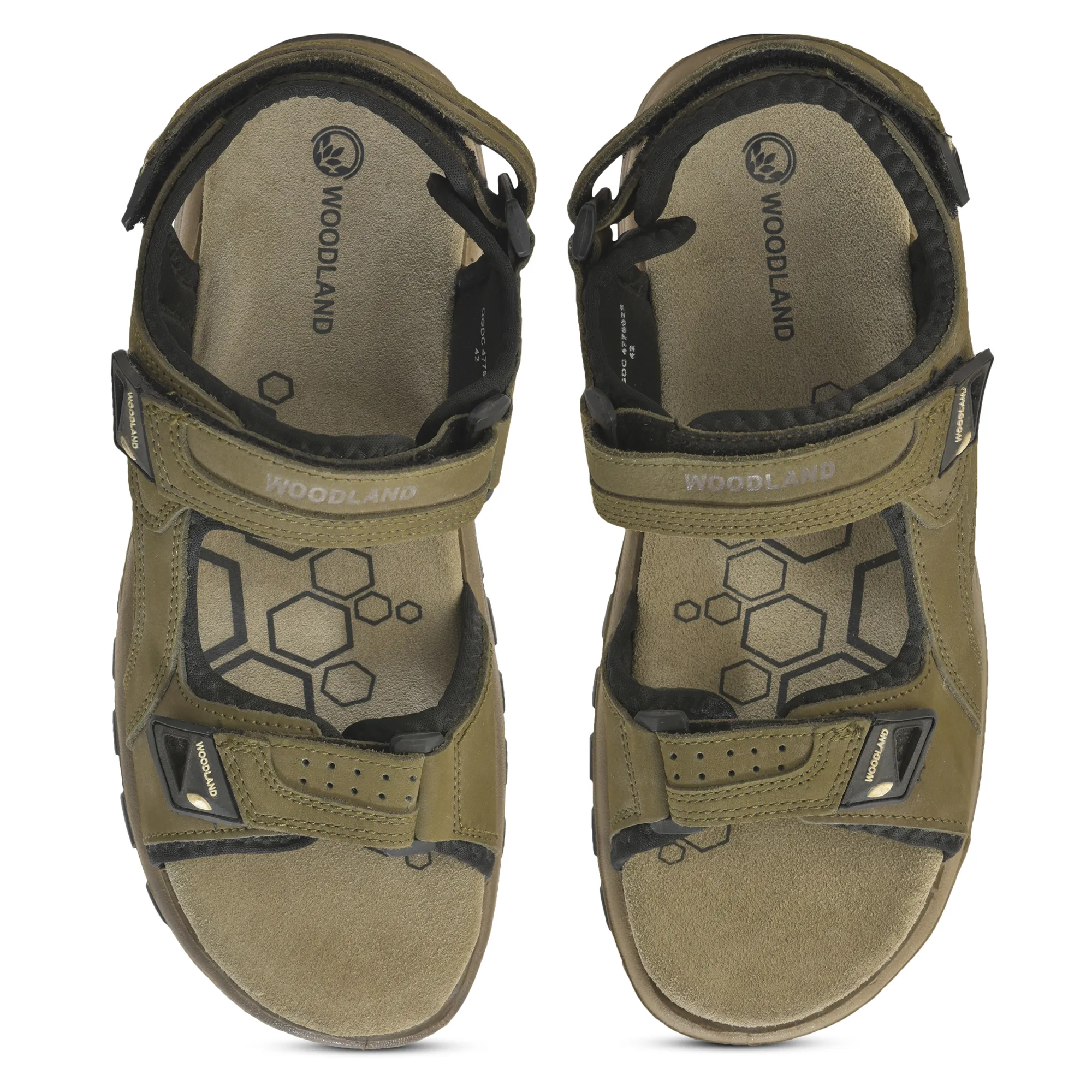 Nubuk Buff Olive Green Sandals For Men - Thumbnail 5