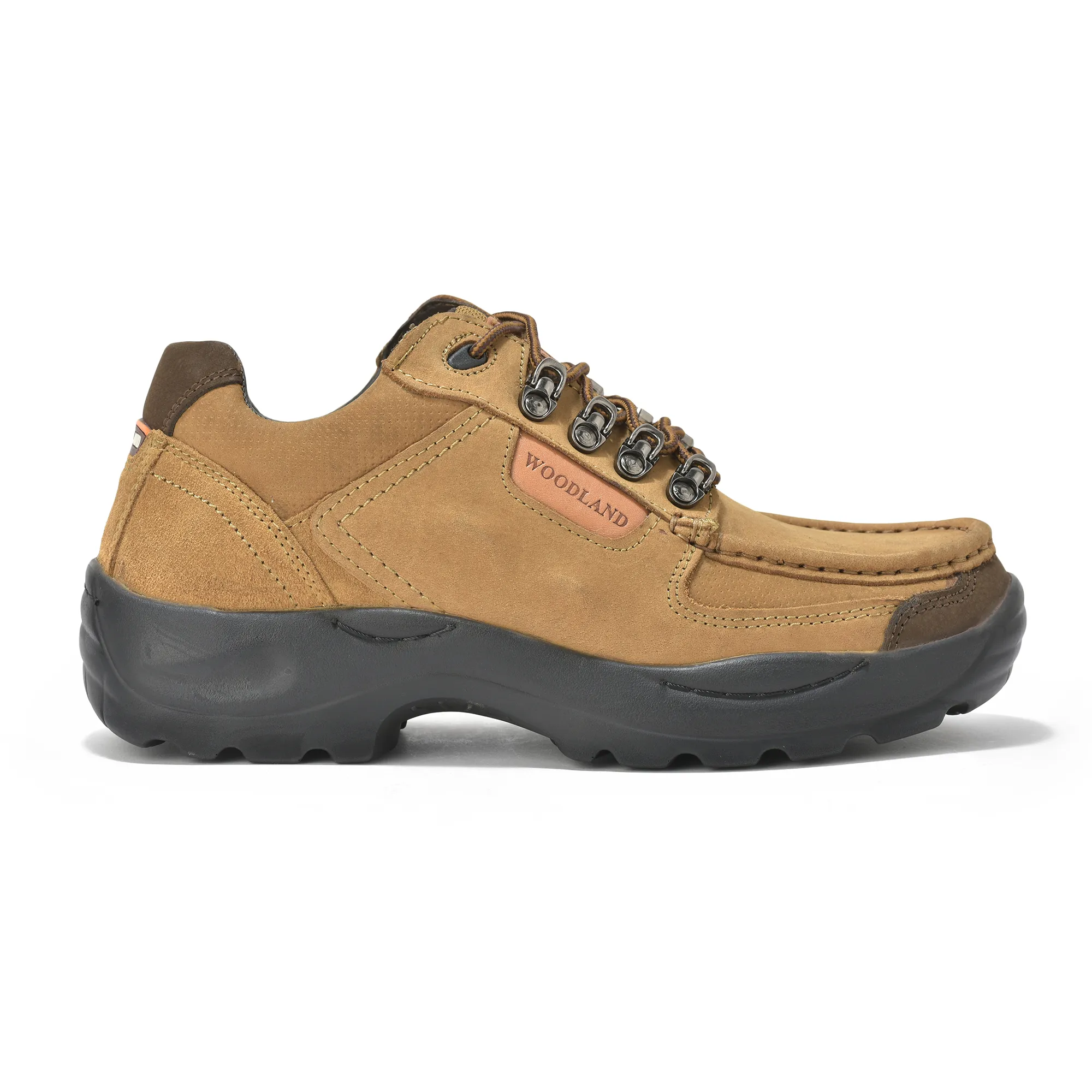 Camel  Nubuck Casual Lace-up Shoes for Men - Thumbnail 2