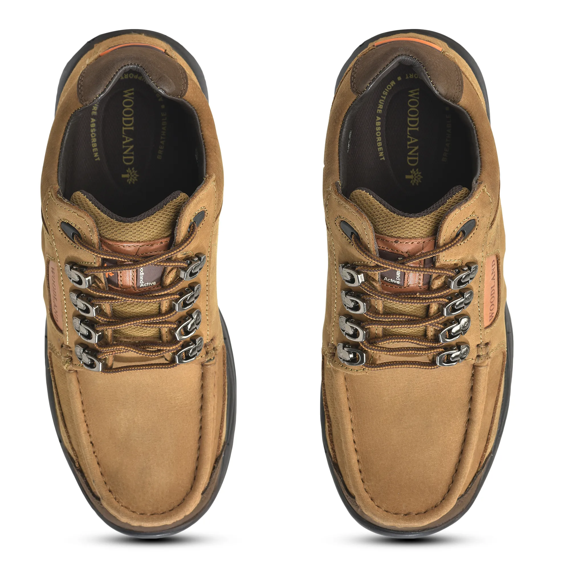 Camel  Nubuck Casual Lace-up Shoes for Men - Thumbnail 5