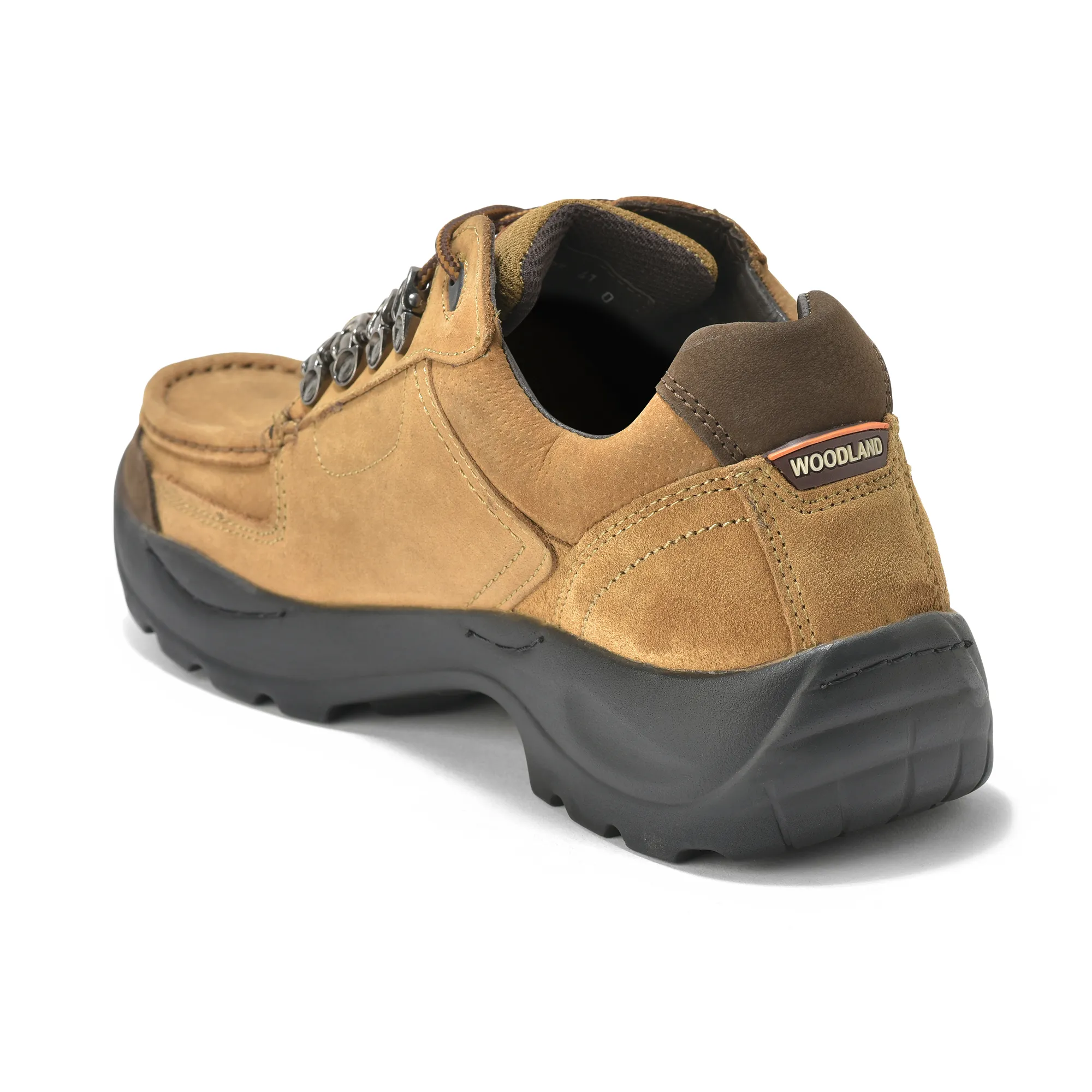 Camel  Nubuck Casual Lace-up Shoes for Men - Thumbnail 7