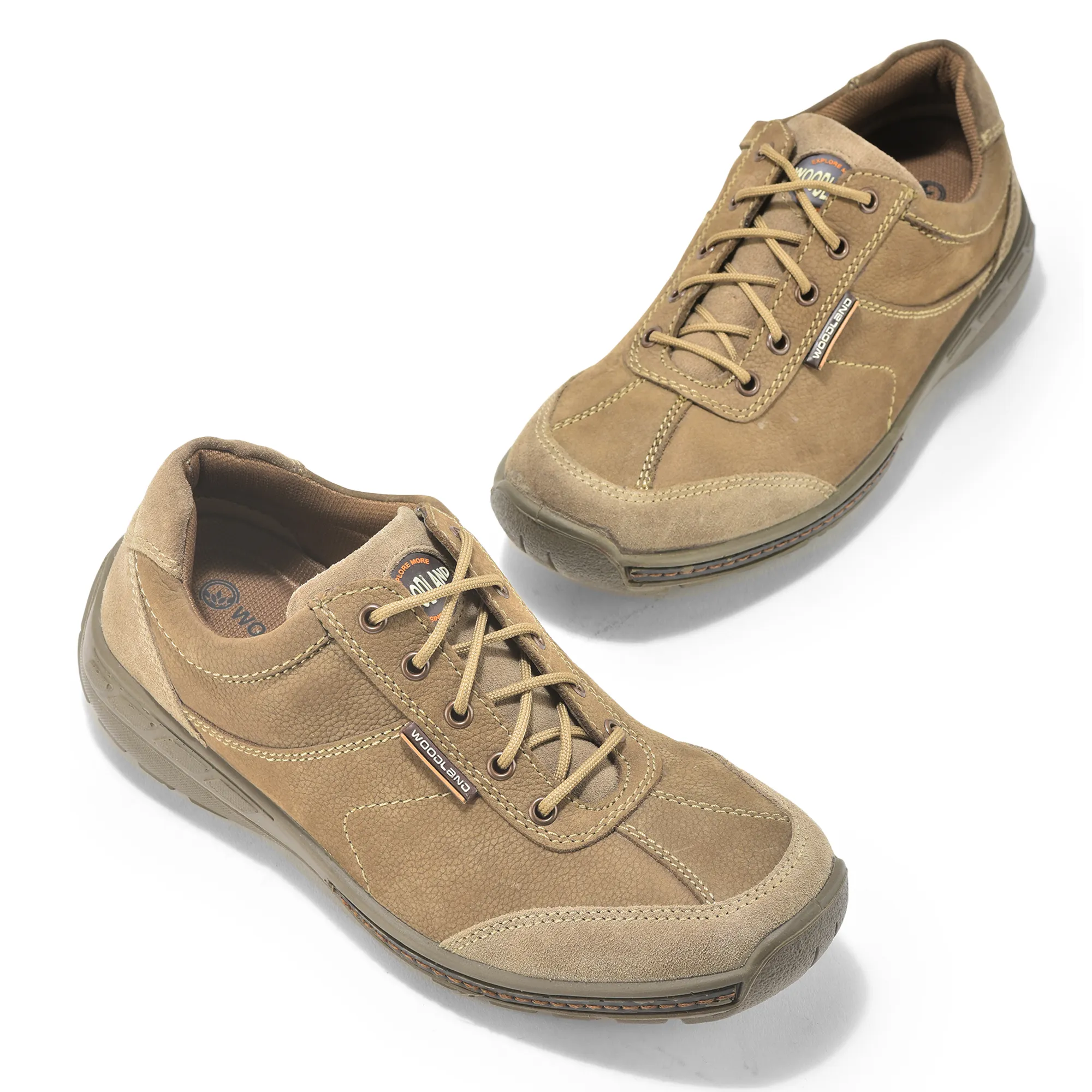 Casual Khaki lace-up shoes for men - Thumbnail 2