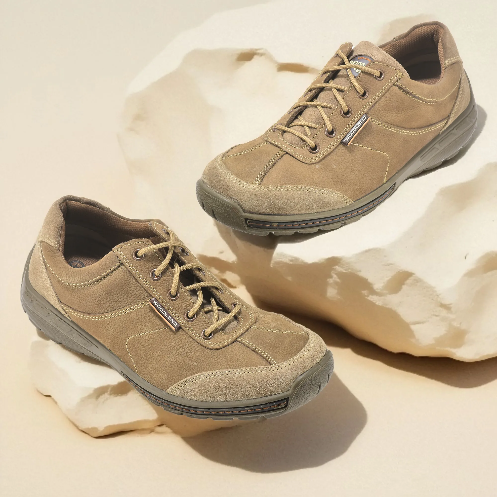 Casual Khaki lace-up shoes for men - Thumbnail 9