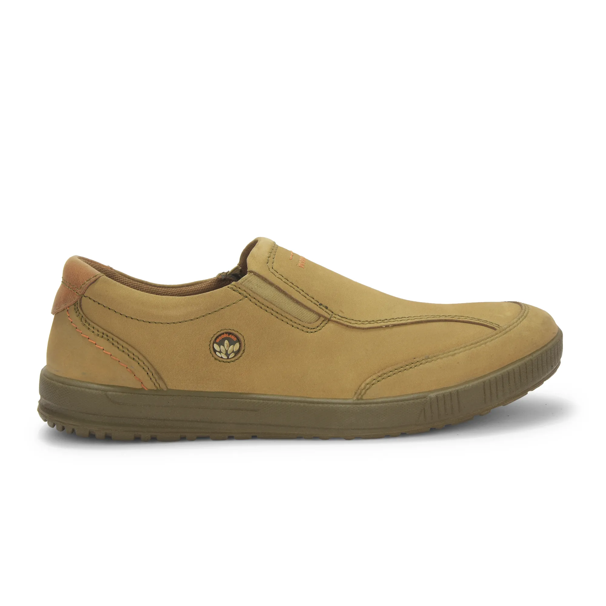 Khaki Casual slip-on shoes for men - Thumbnail 2