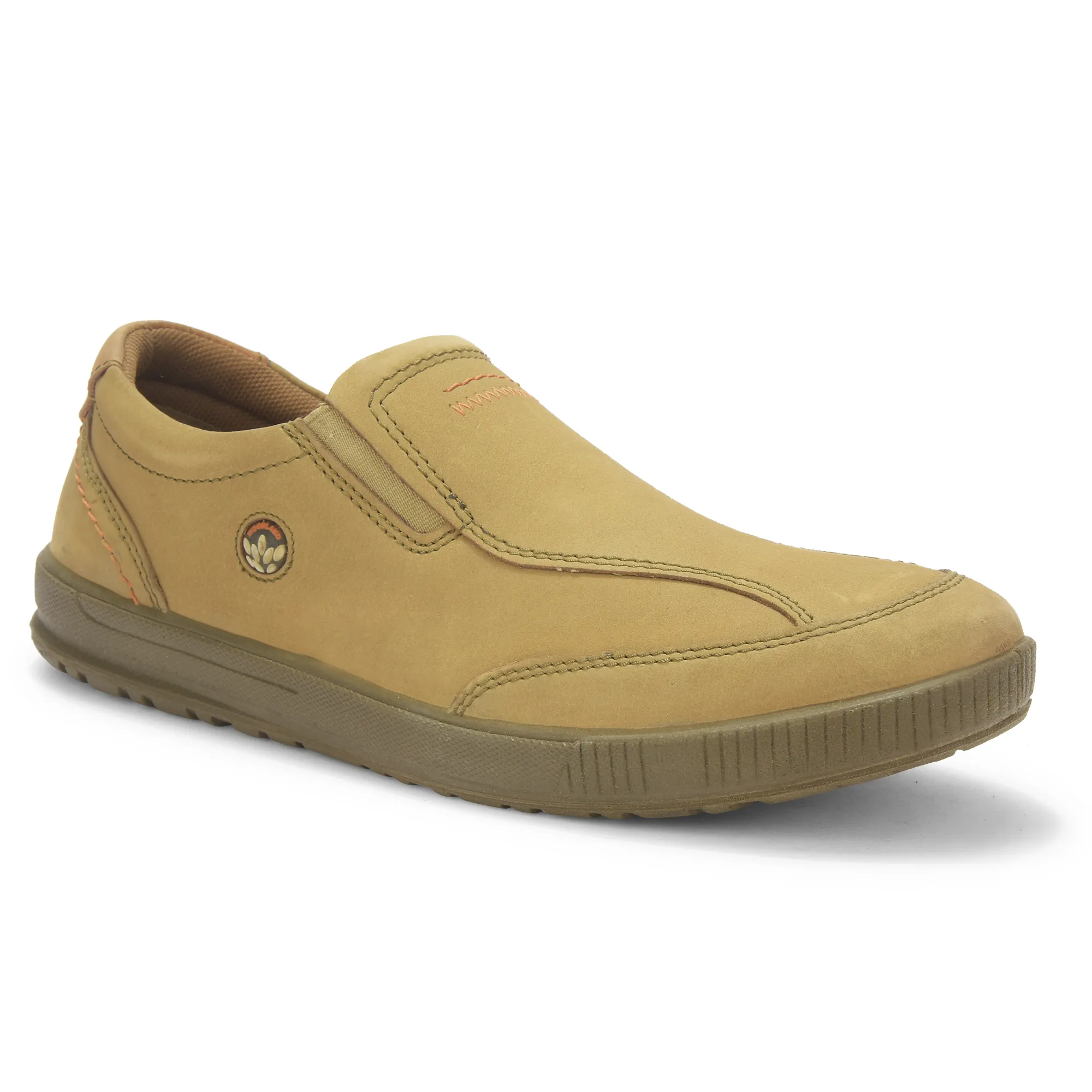 Khaki Casual slip-on shoes for men - Thumbnail 3