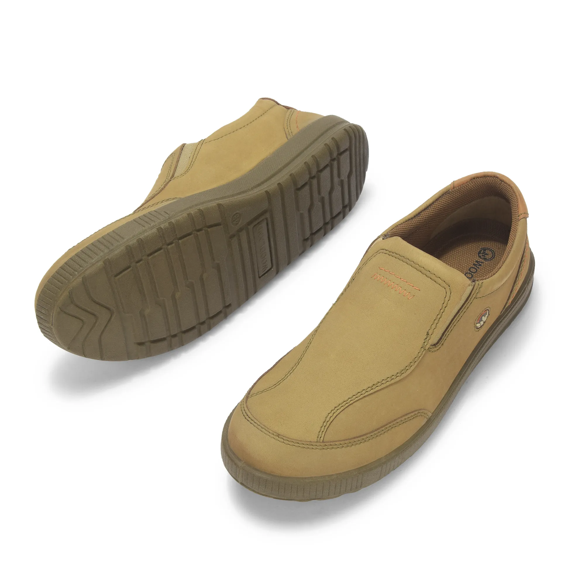 Khaki Casual slip-on shoes for men - Thumbnail 6