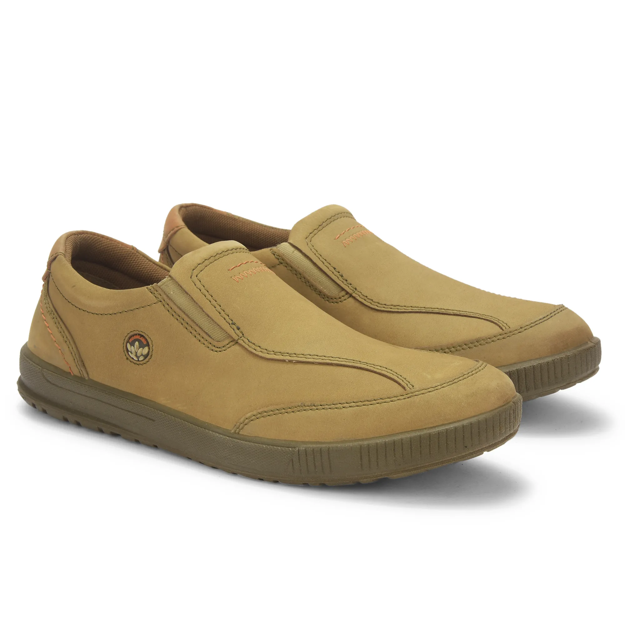 Khaki Casual slip-on shoes for men - Thumbnail 8