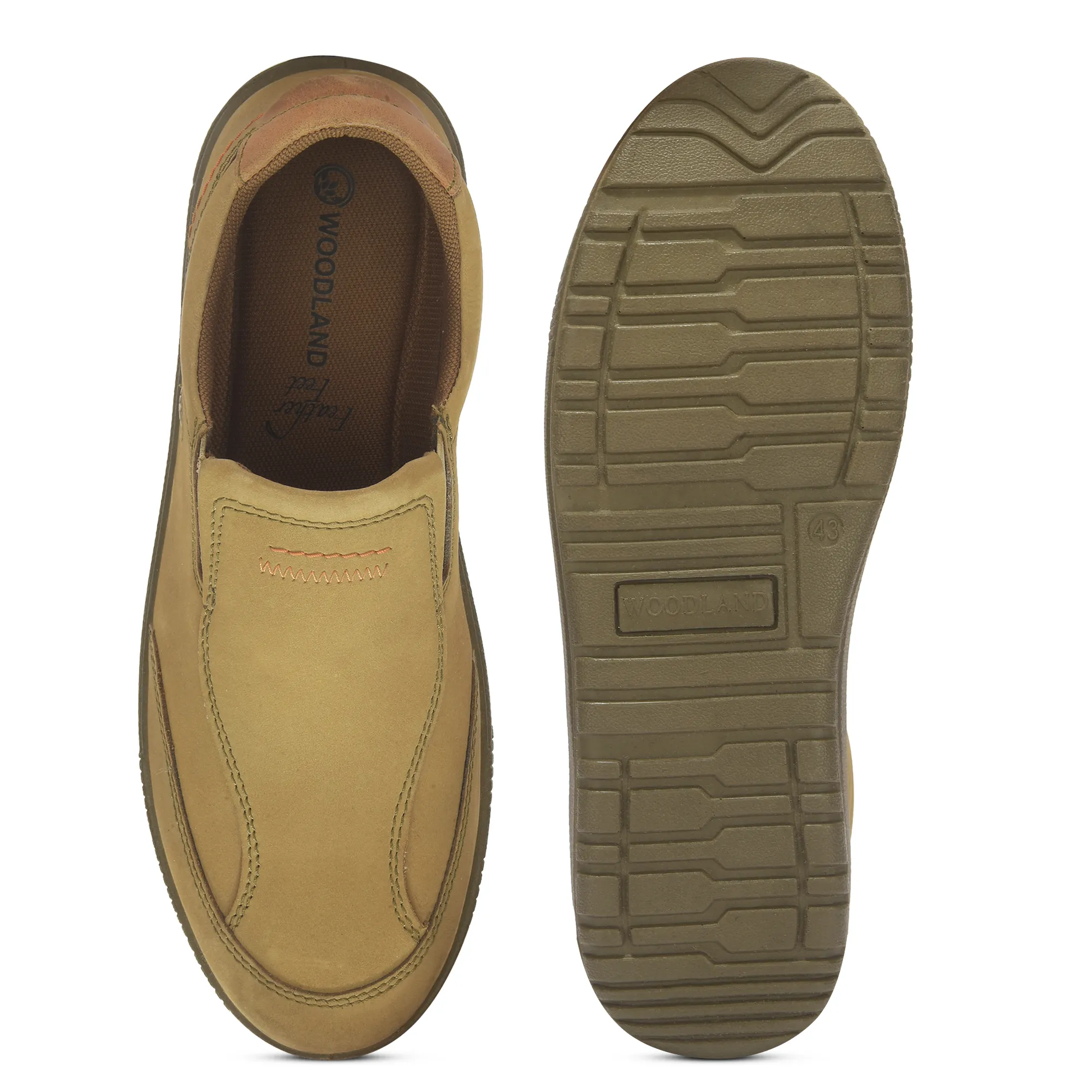 Khaki Casual slip-on shoes for men - Thumbnail 9