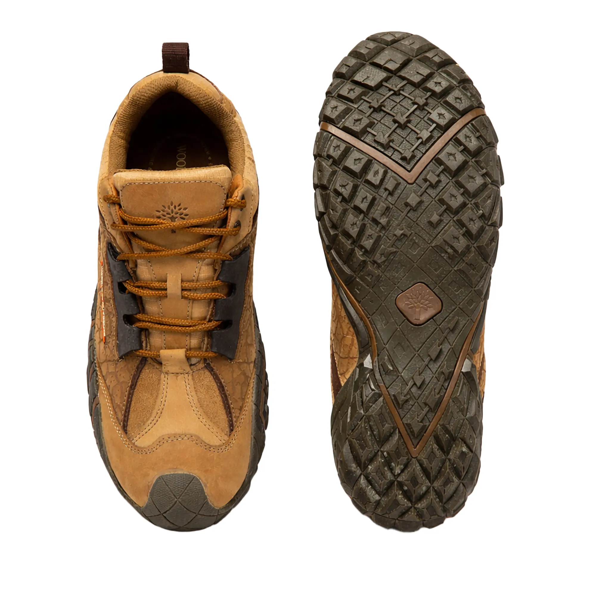 Camel Textured Pattern Casual Lace Up Shoes - Thumbnail 9