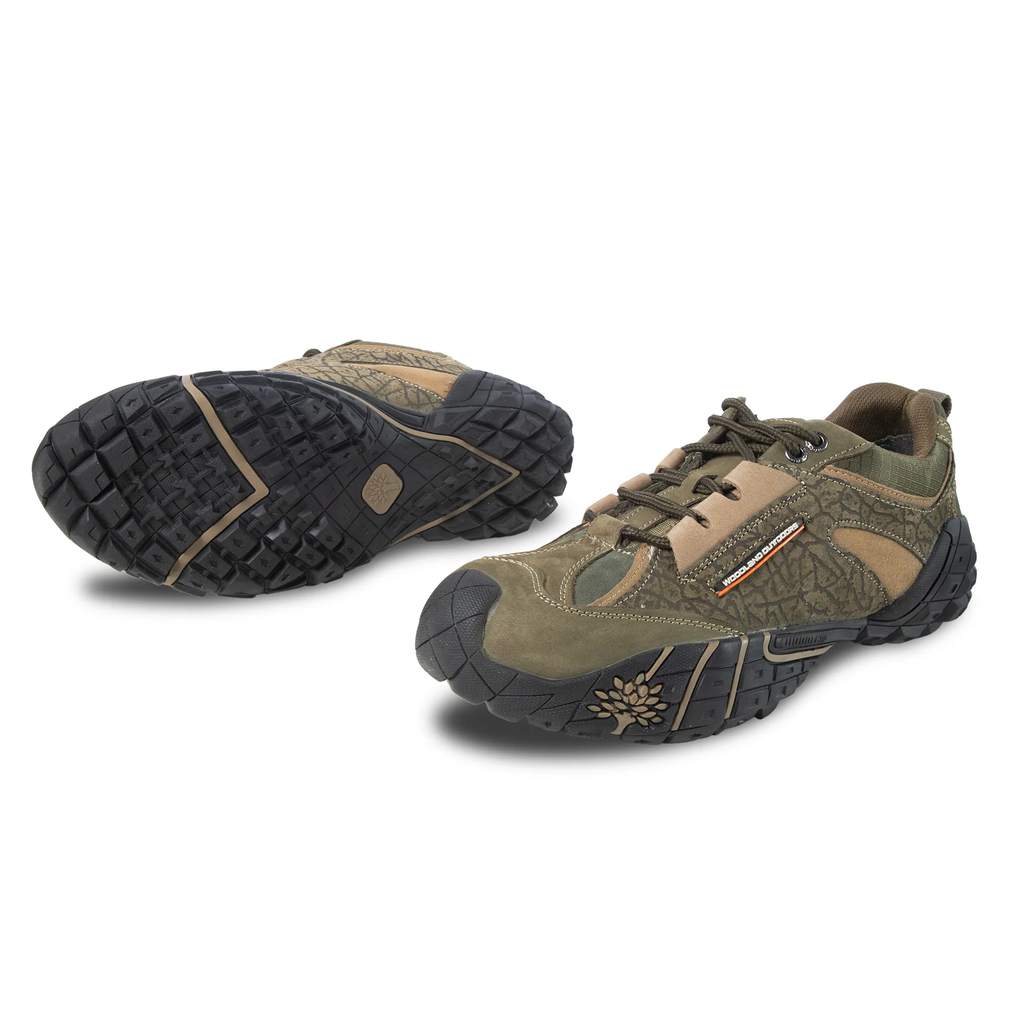 Olive Green Textured Pattern Casual Lace Up Shoes - Thumbnail 4