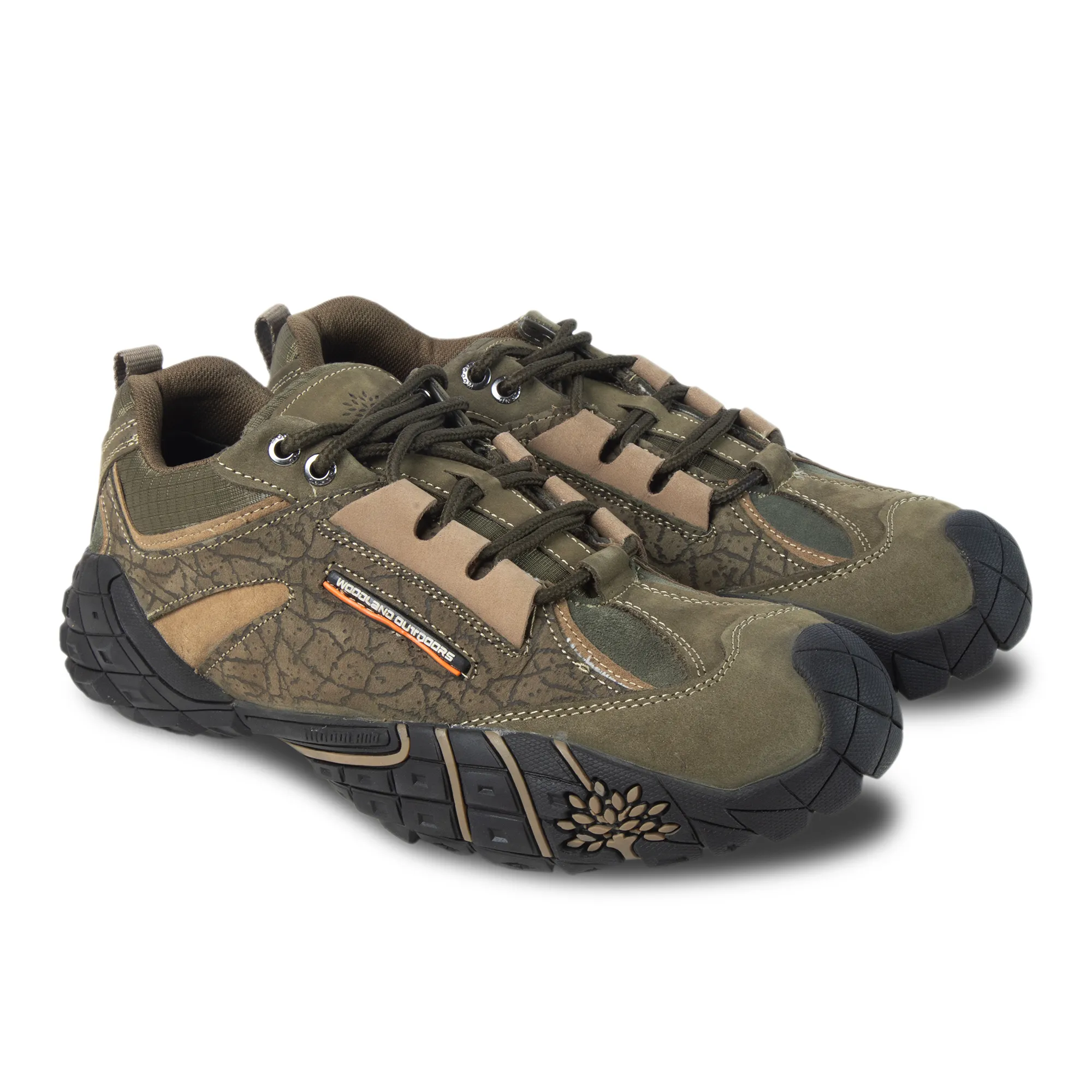 Olive Green Textured Pattern Casual Lace Up Shoes - Thumbnail 6