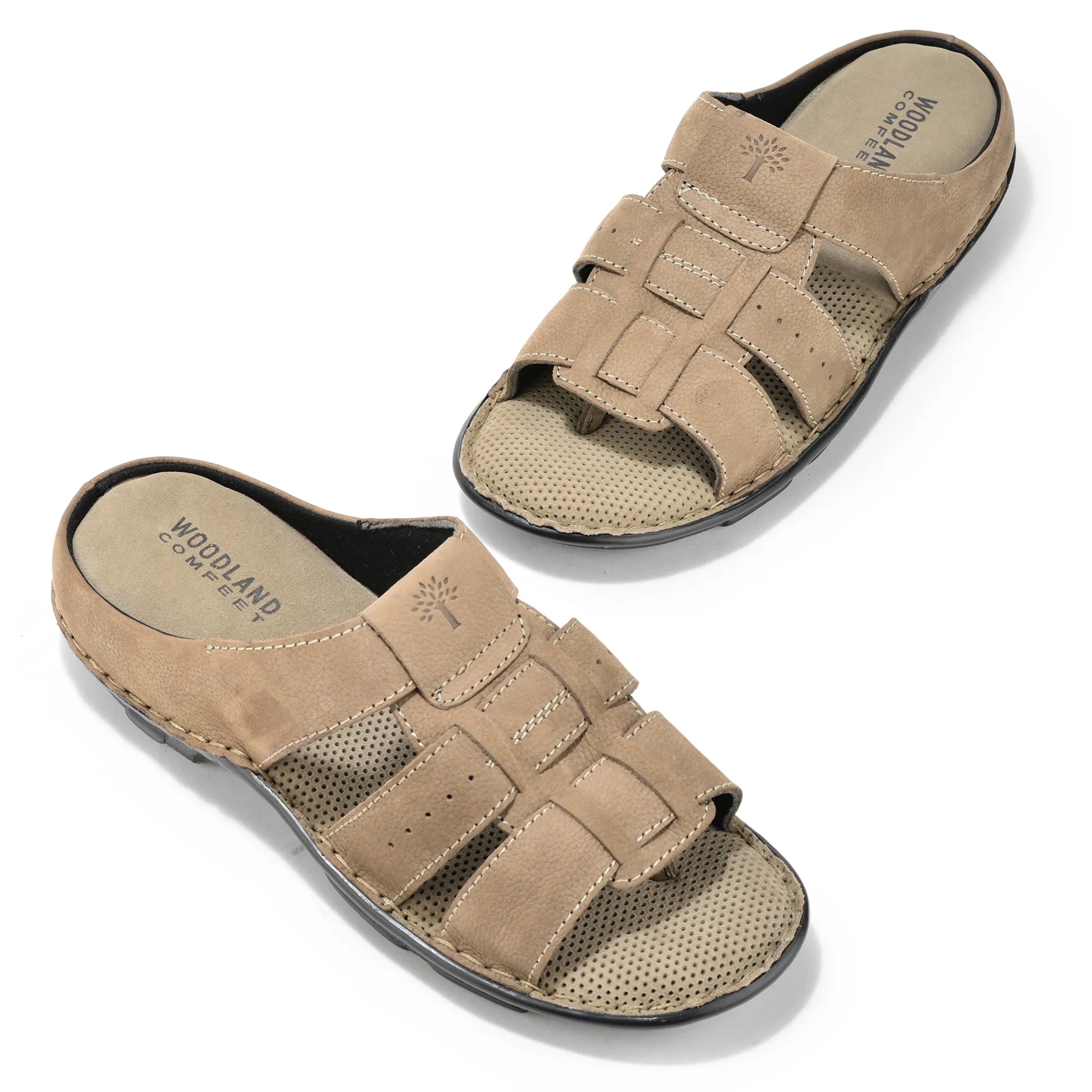 Woodland Everyday Dark Khaki Men Slipper - Thumbnail 2