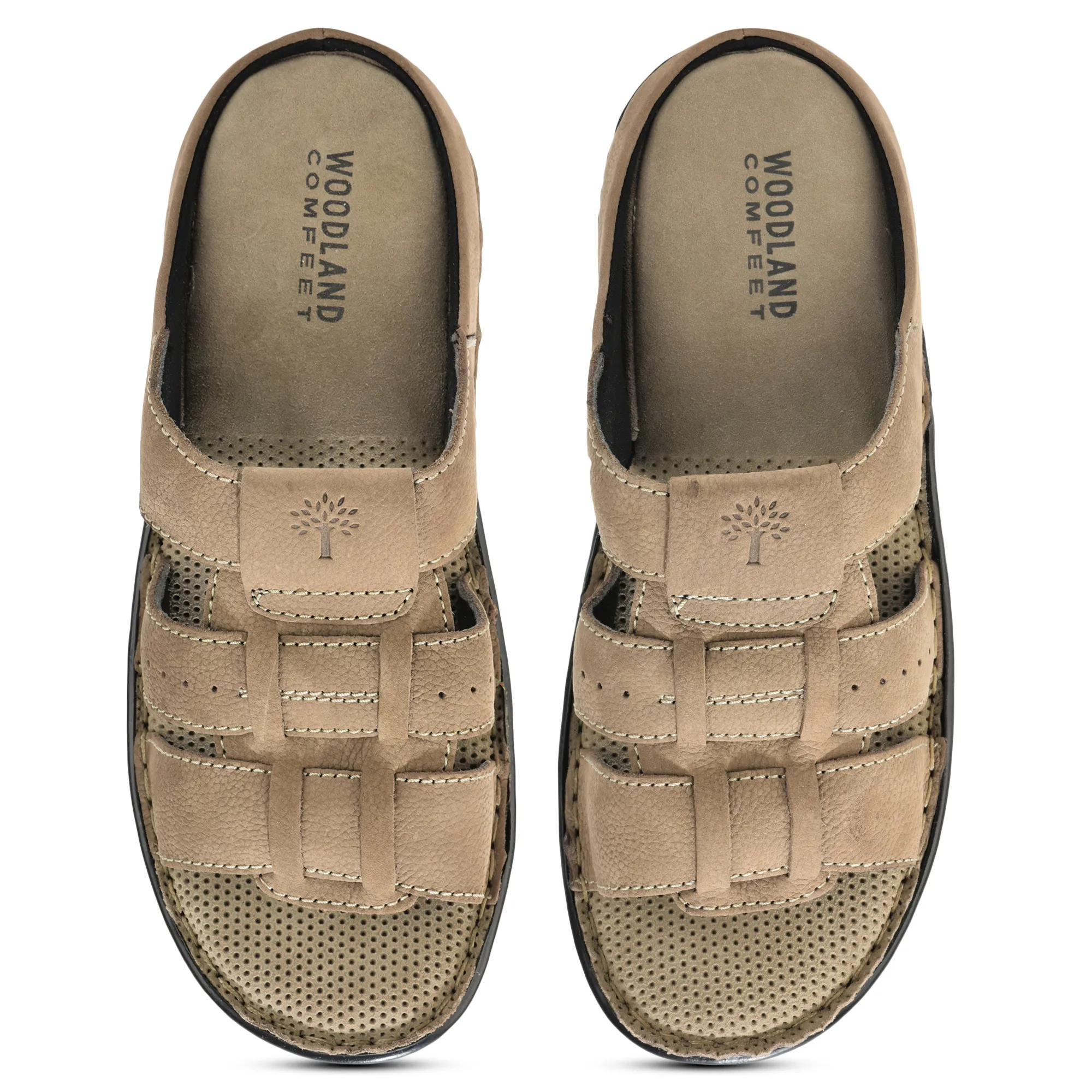 Woodland Everyday Dark Khaki Men Slipper - Thumbnail 4