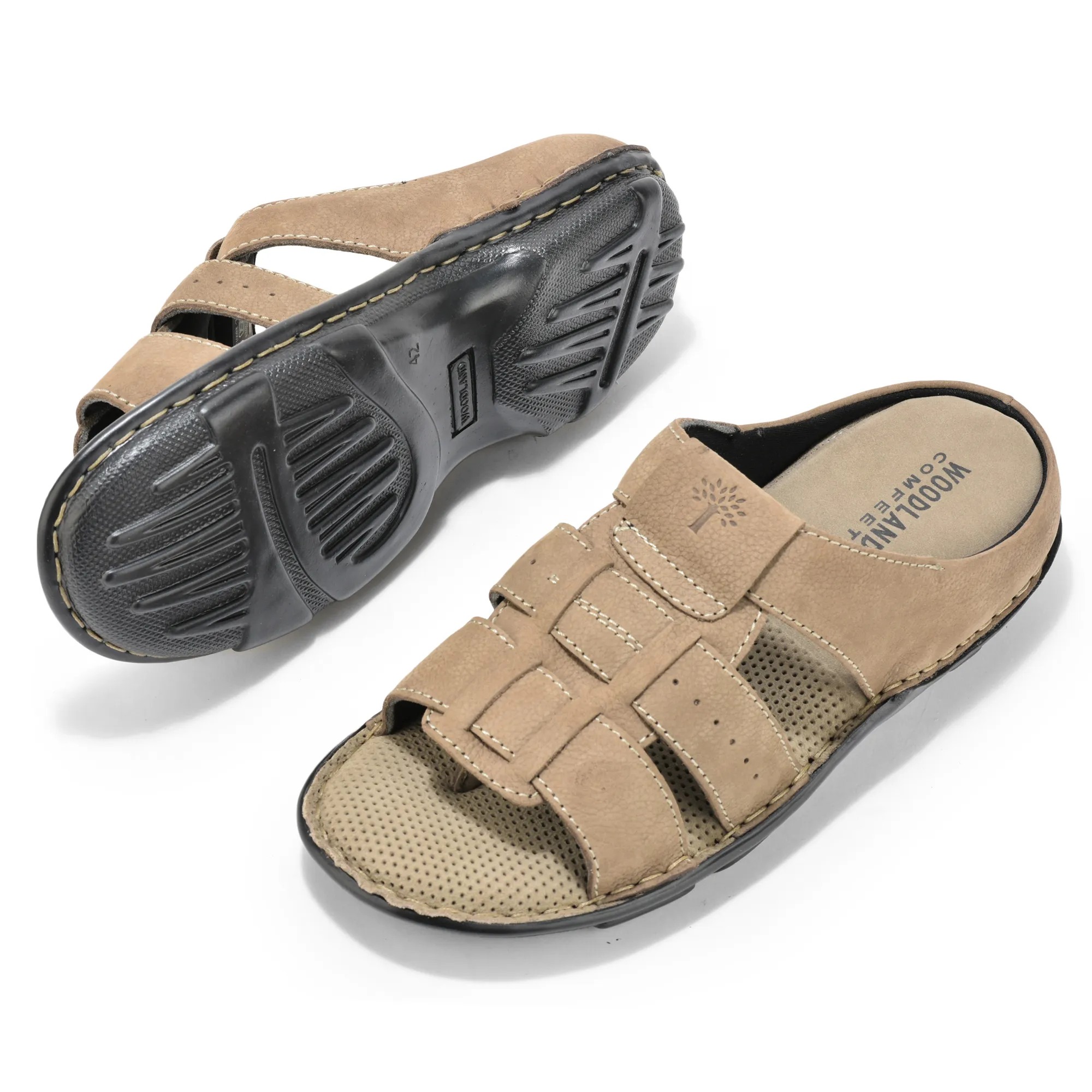 Woodland Everyday Dark Khaki Men Slipper - Thumbnail 5
