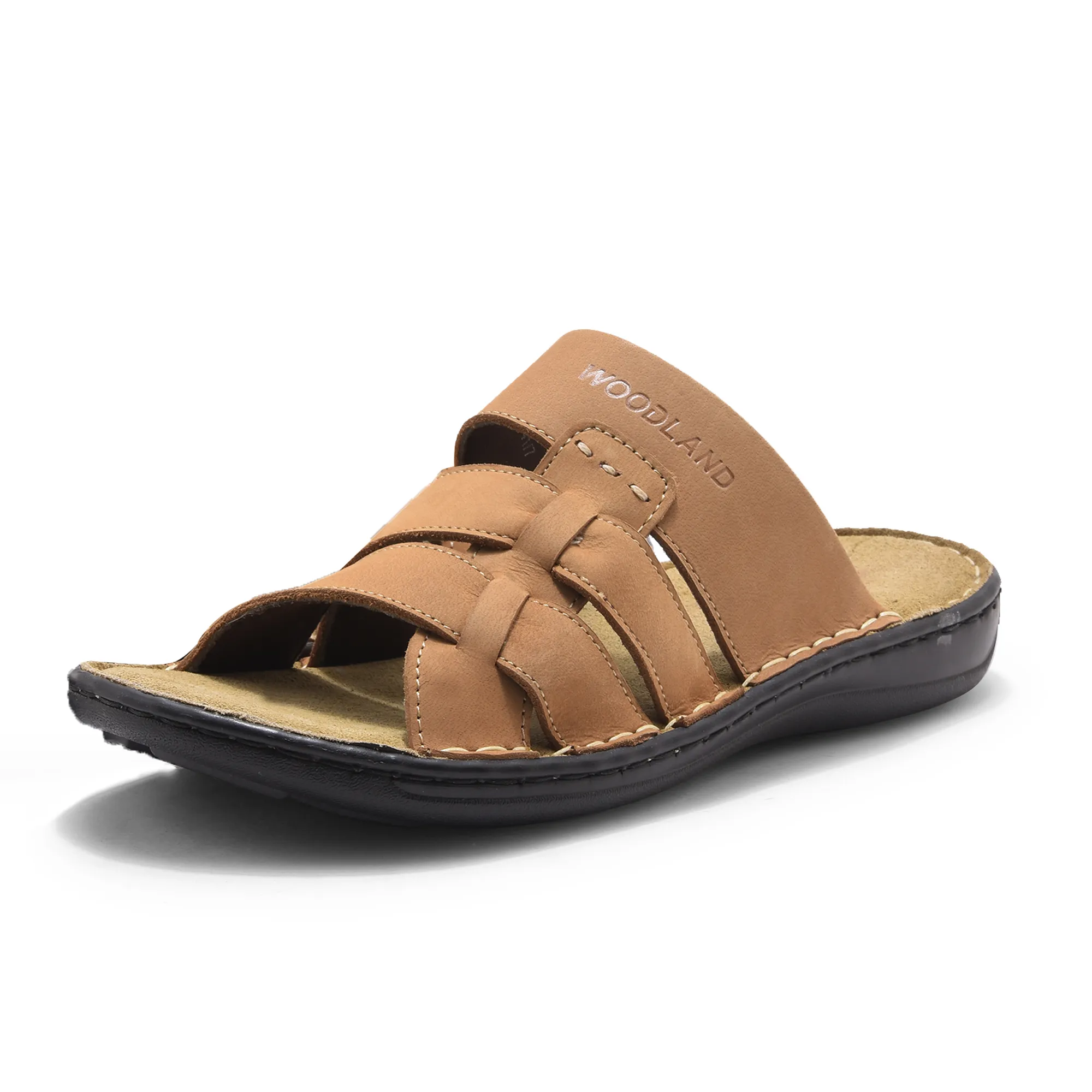 Camel Nubuk Buff Mens Slippers - Thumbnail 3