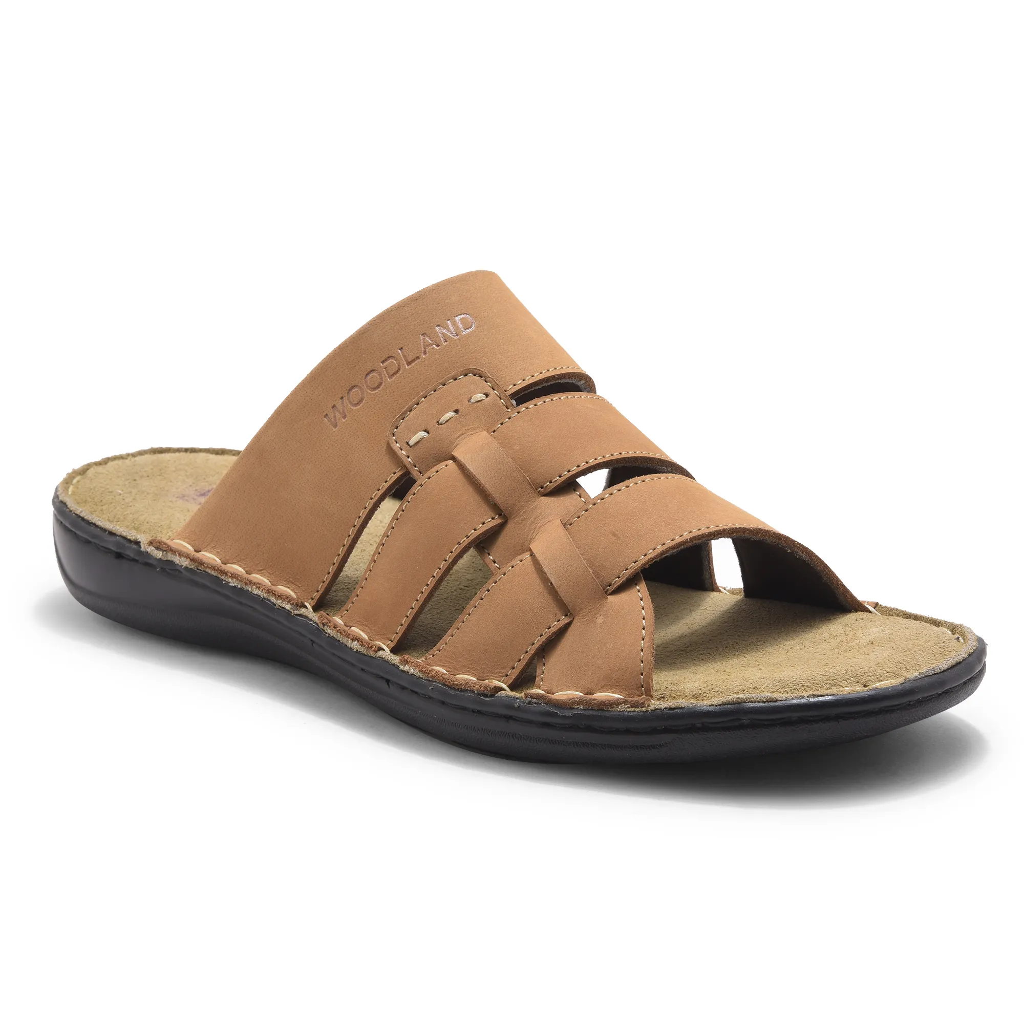 Camel Nubuk Buff Mens Slippers - Thumbnail 4