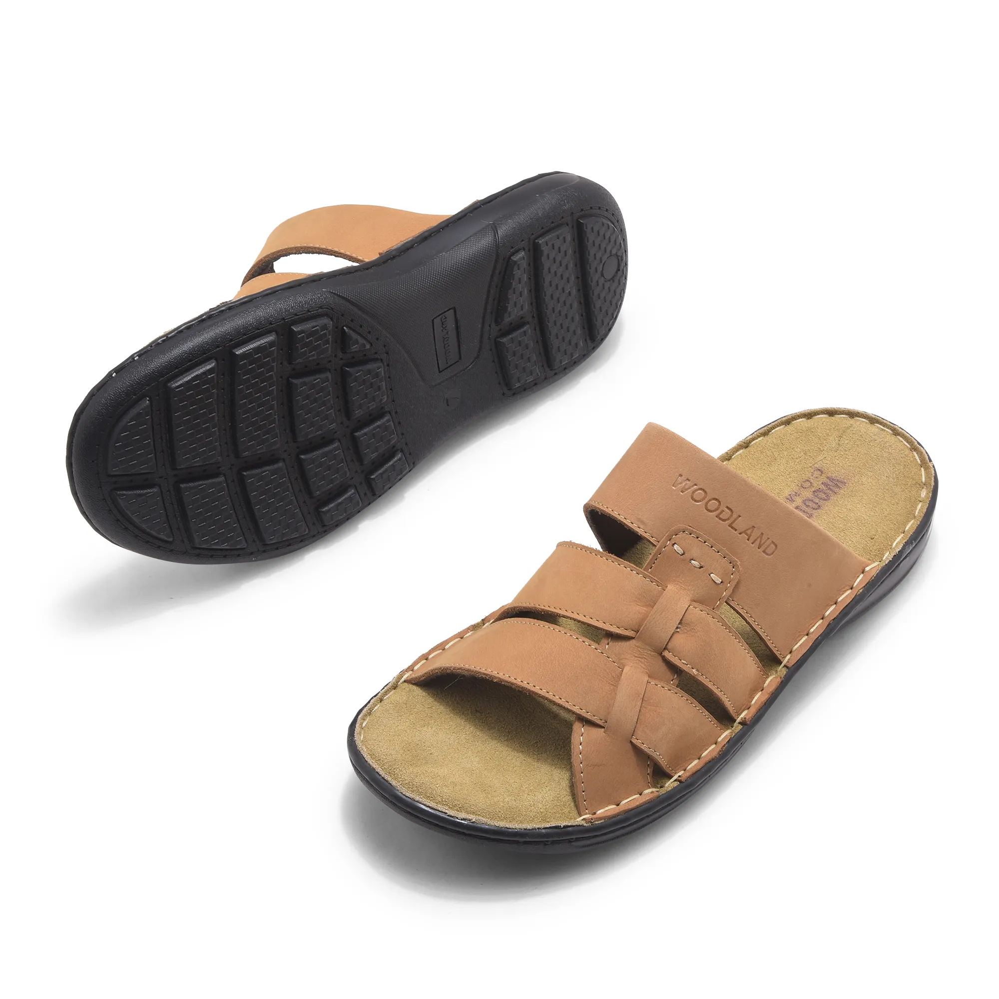 Camel Nubuk Buff Mens Slippers - Thumbnail 6