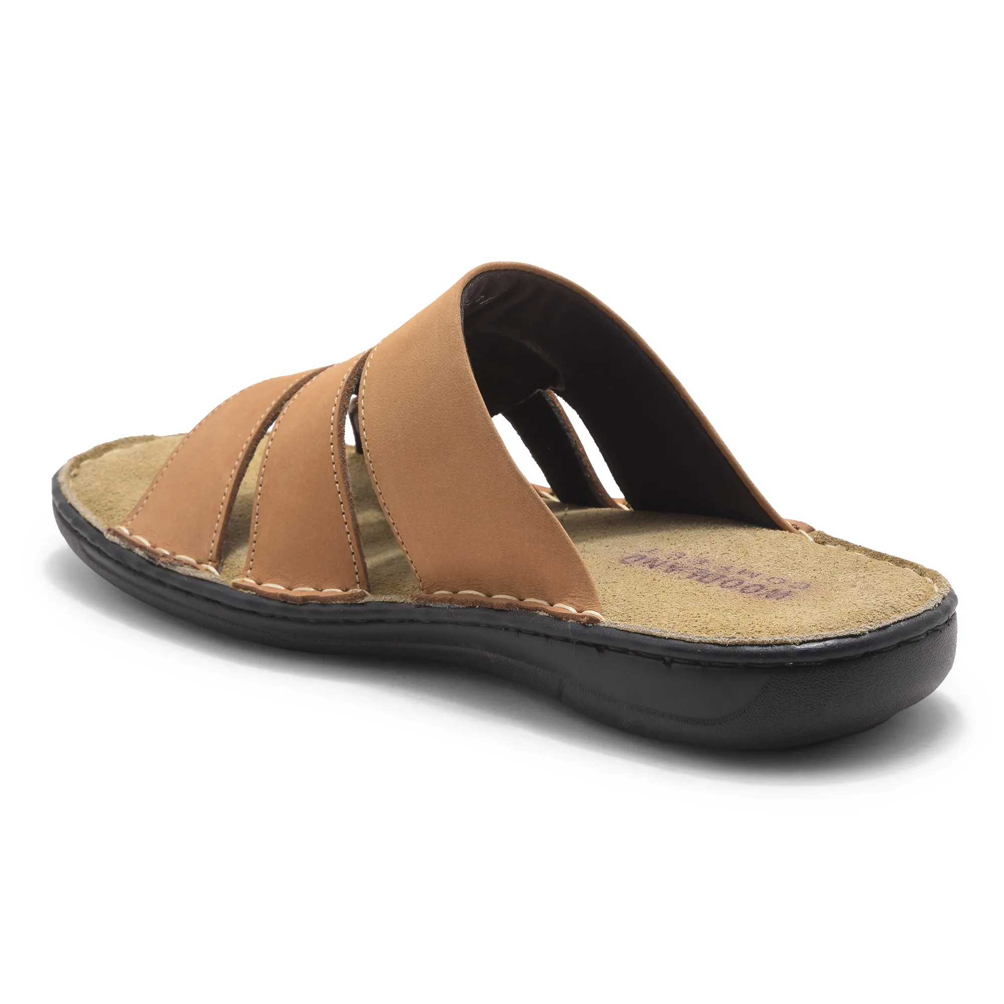 Camel Nubuk Buff Mens Slippers - Thumbnail 7