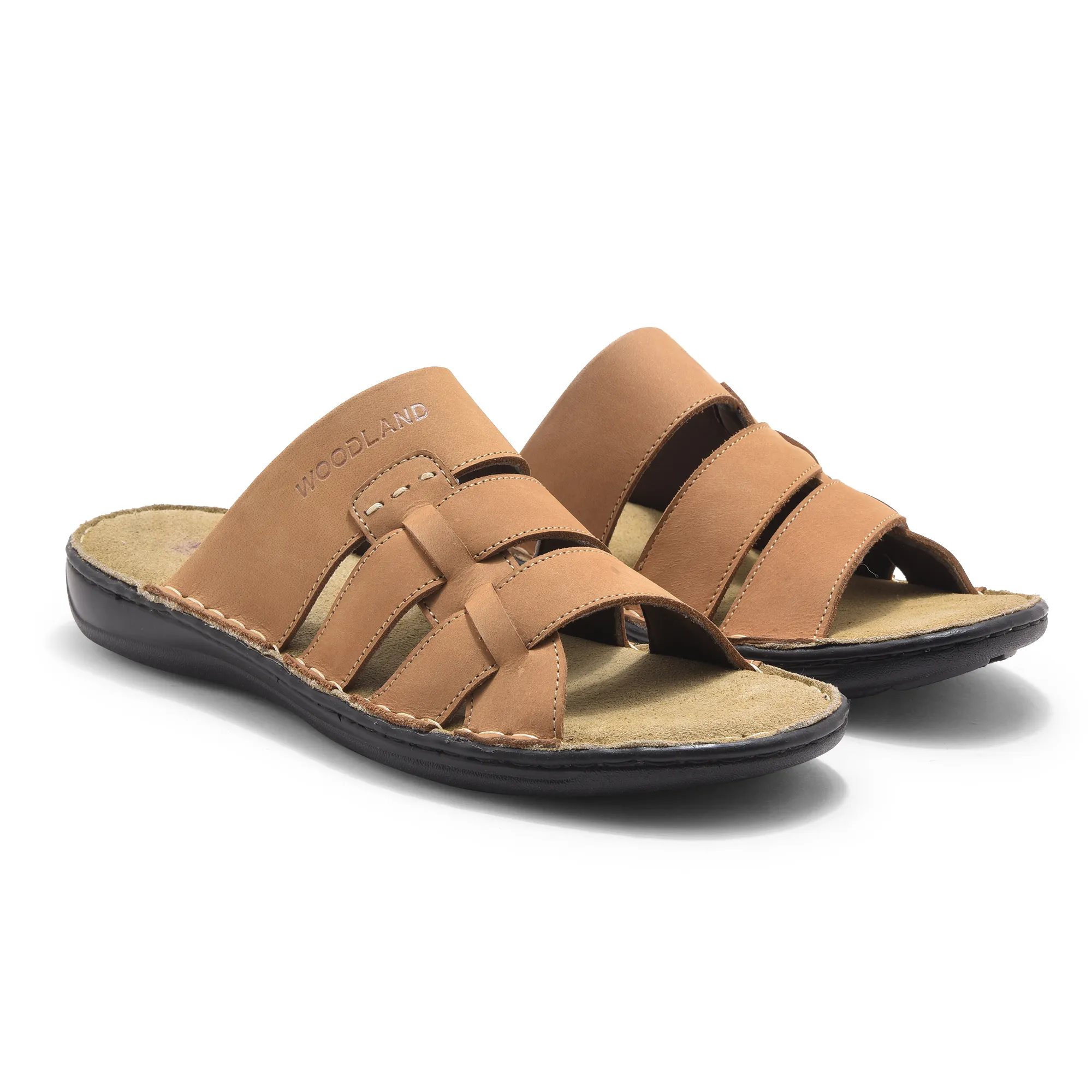 Camel Nubuk Buff Mens Slippers - Thumbnail 8