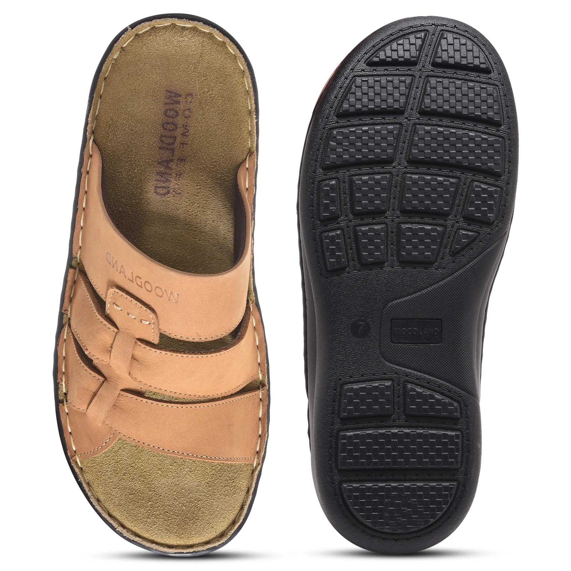 Camel Nubuk Buff Mens Slippers - Thumbnail 9
