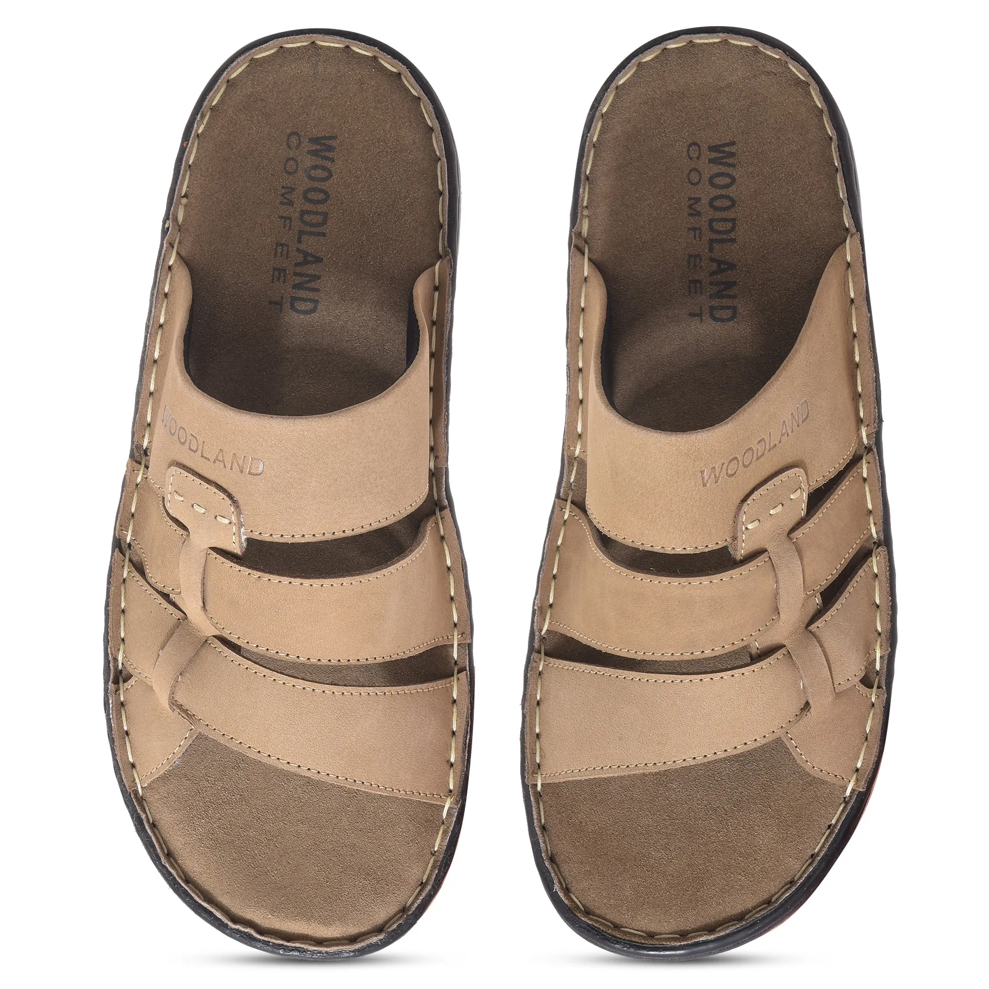 Dubai Khaki Nubuk Buff Mens Slippers - Thumbnail 5