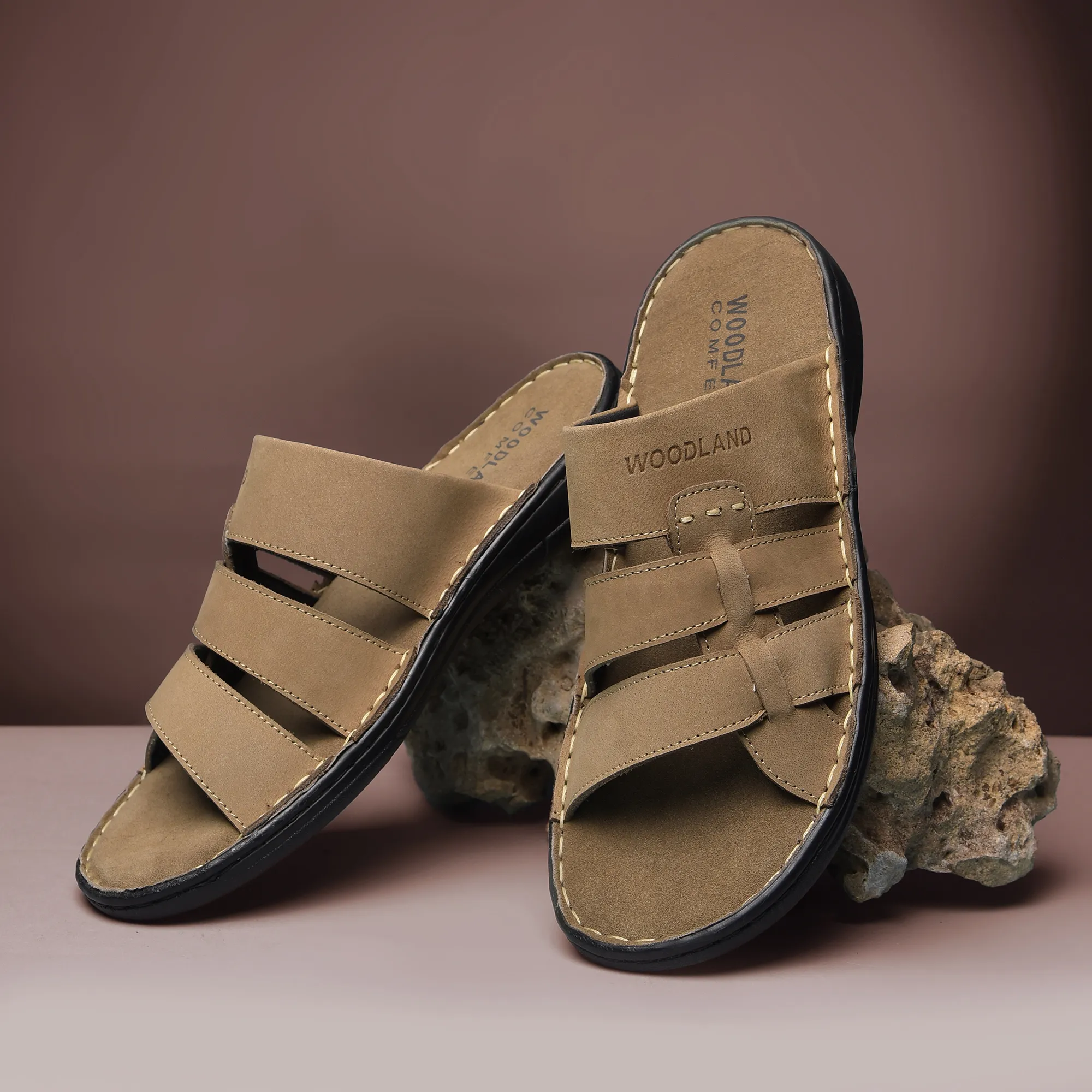 Dubai Khaki Nubuk Buff Mens Slippers - Thumbnail 10