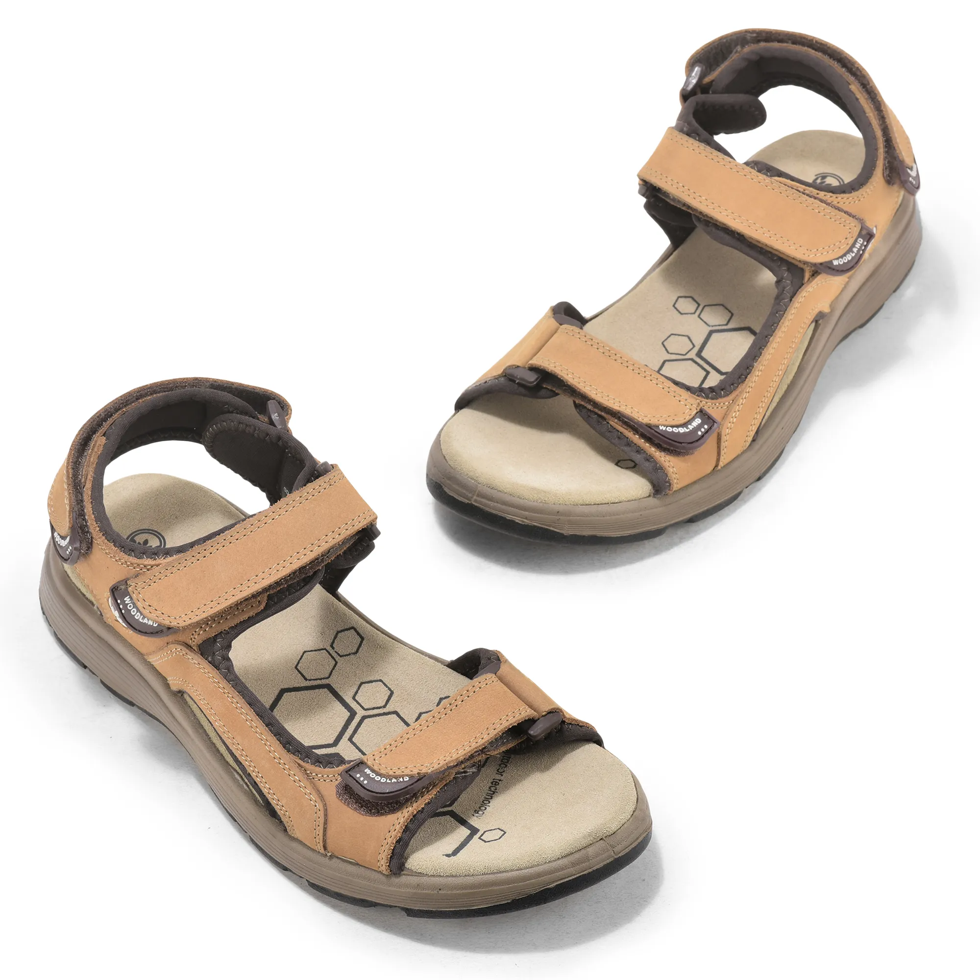 Nubuk Camel Sandals For Men - Thumbnail 2