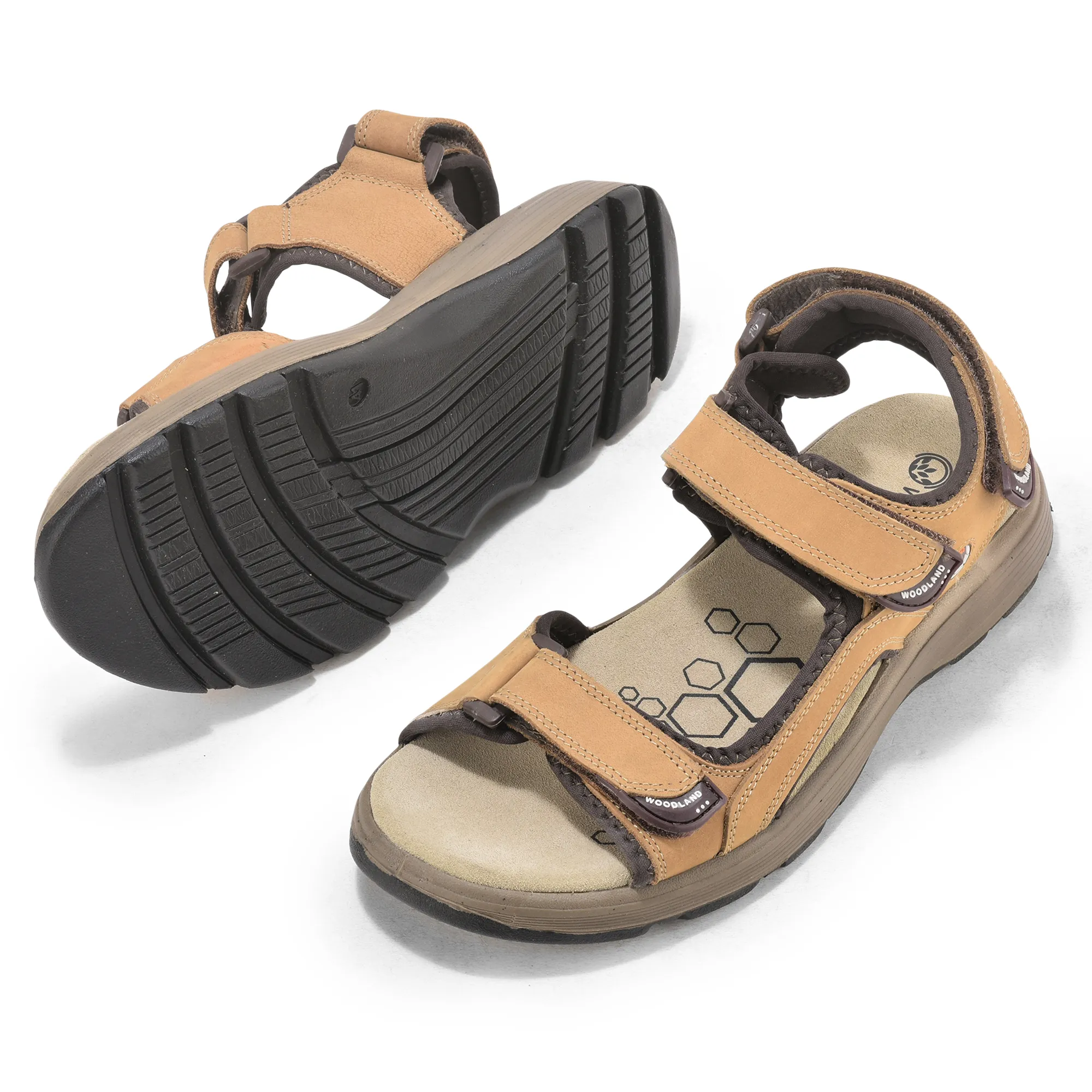 Nubuk Camel Sandals For Men - Thumbnail 5