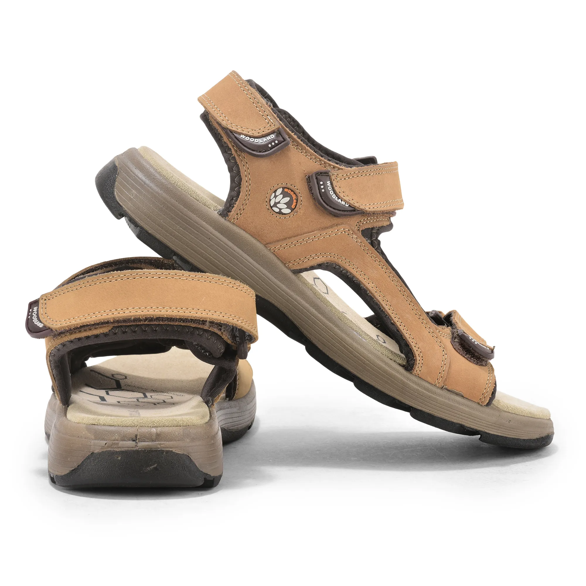 Nubuk Camel Sandals For Men - Thumbnail 11