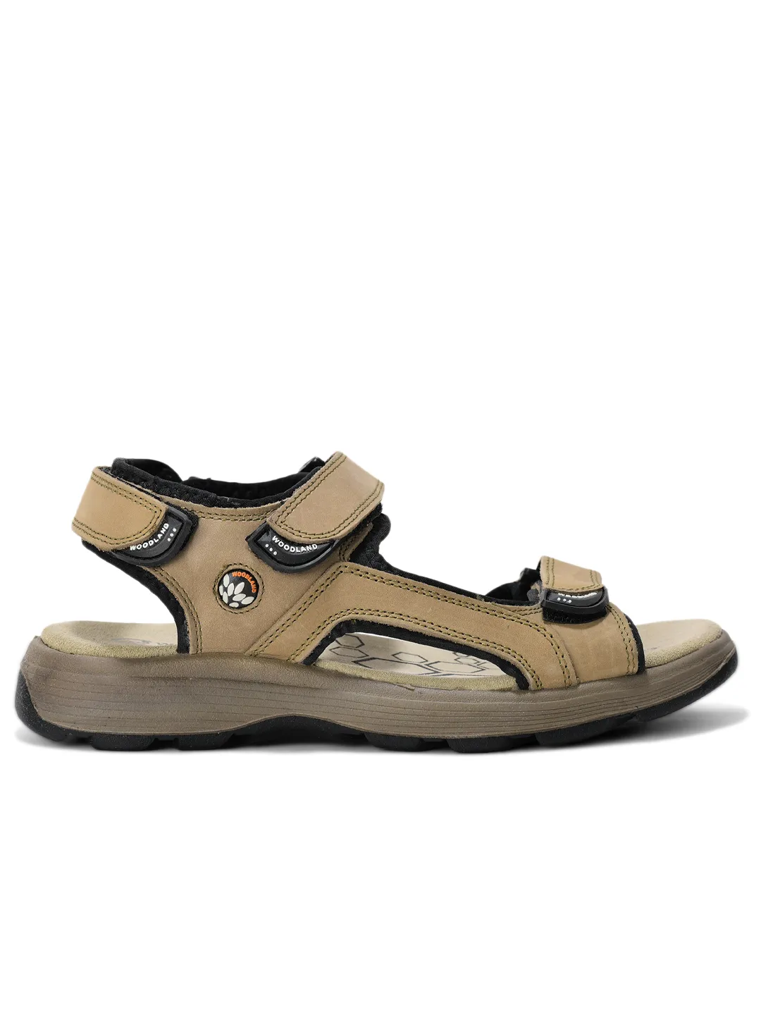 Nubuk Dark Khaki Sandals For Men - Thumbnail 2