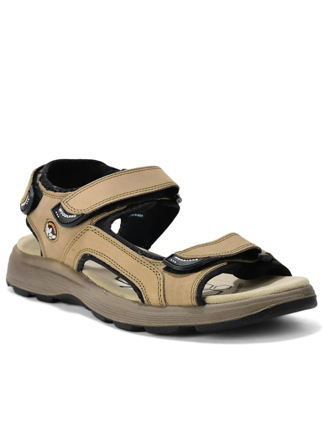 Nubuk Dark Khaki Sandals For Men - Thumbnail 12