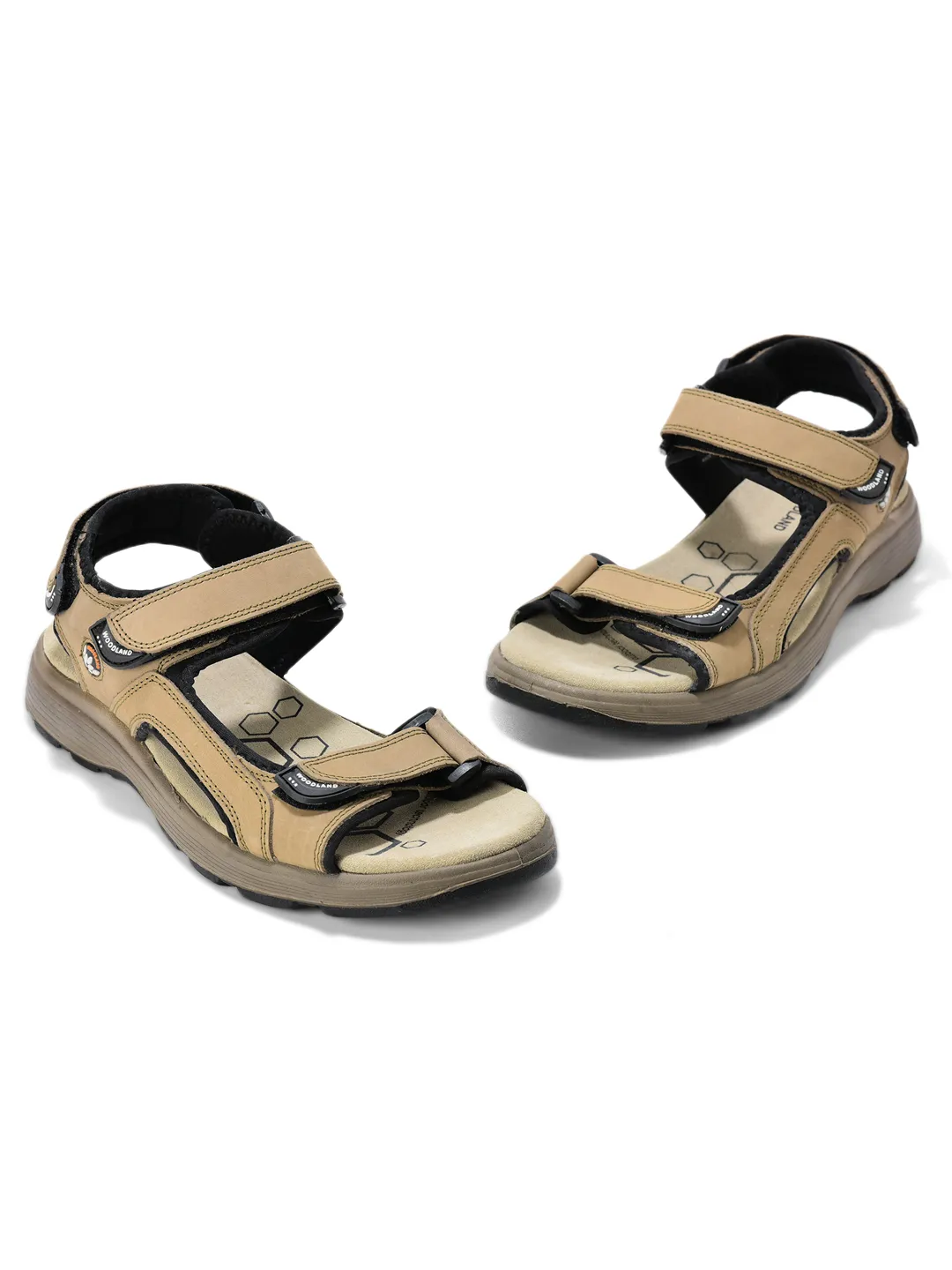 Nubuk Dark Khaki Sandals For Men - Thumbnail 3