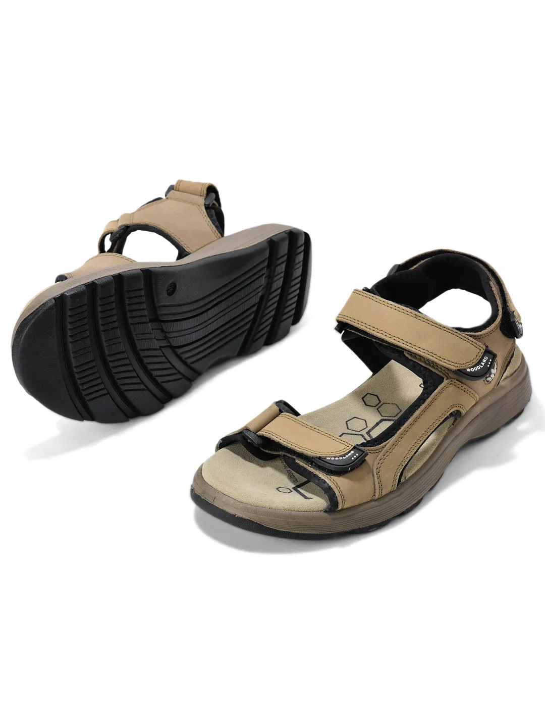 Nubuk Dark Khaki Sandals For Men - Thumbnail 6