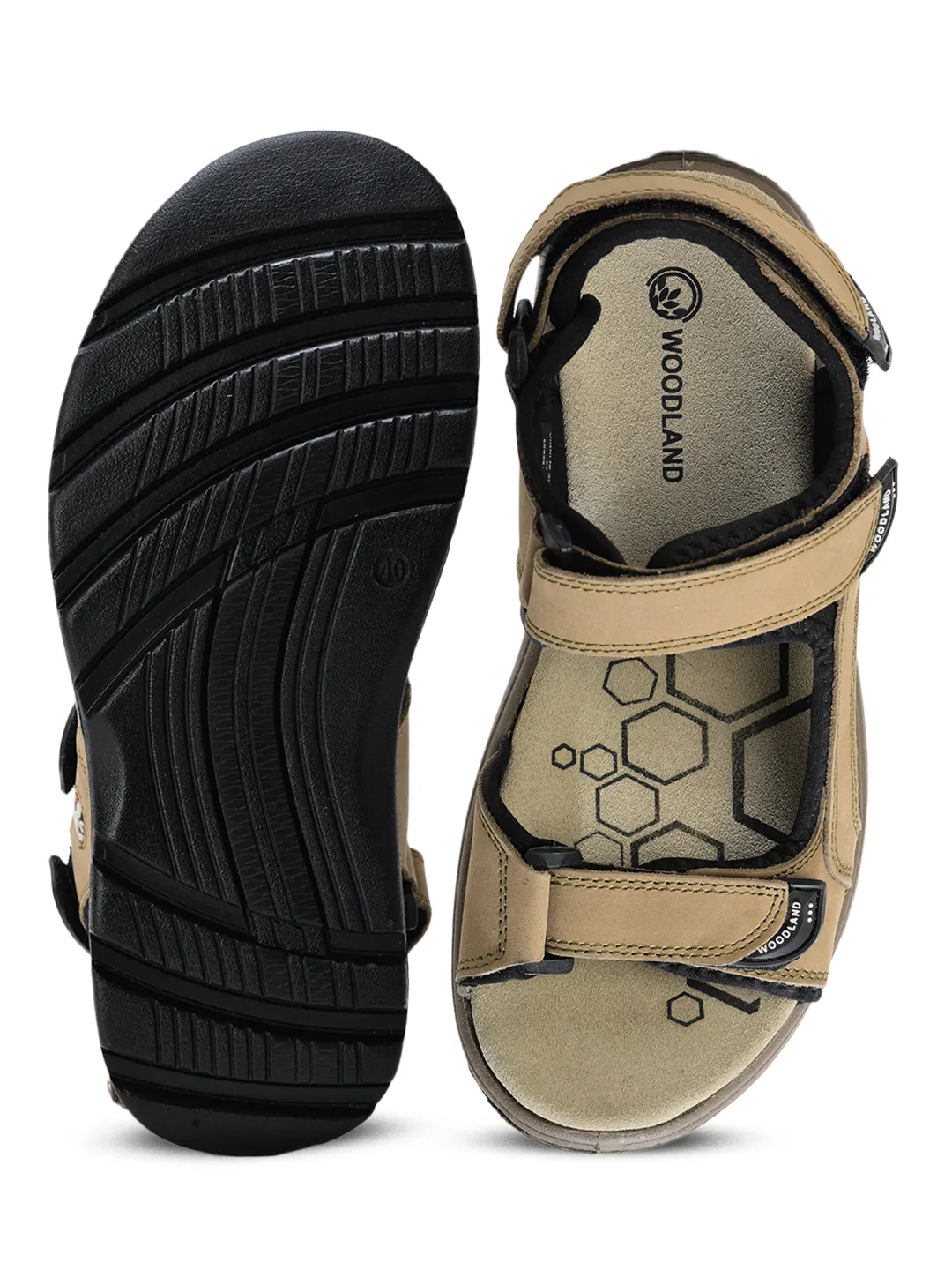 Nubuk Dark Khaki Sandals For Men - Thumbnail 9