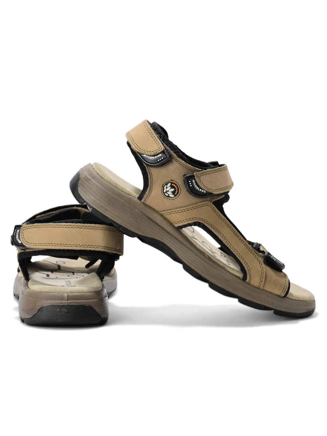 Nubuk Dark Khaki Sandals For Men - Thumbnail 10