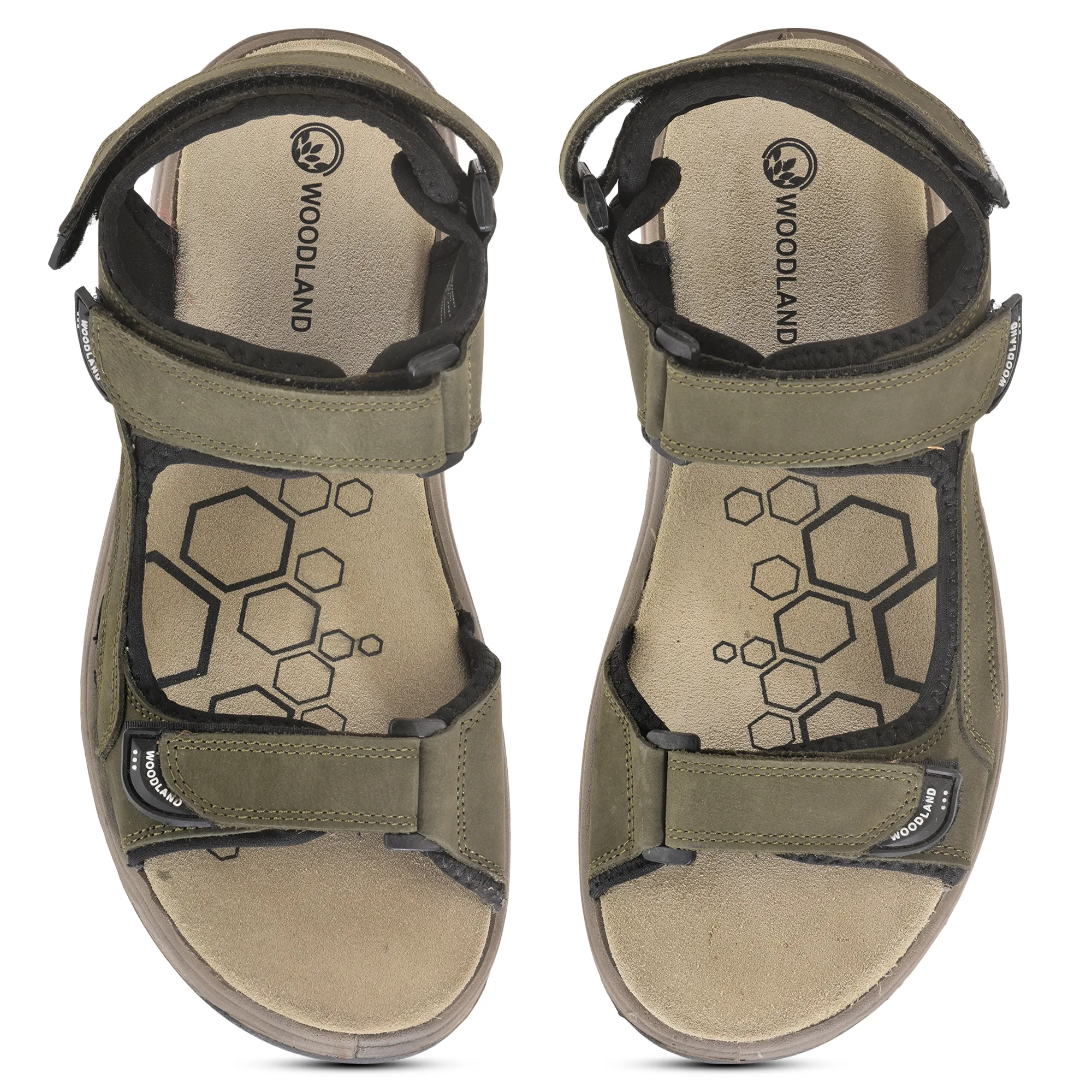 Nubuk Olive Sandals For Men - Thumbnail 4