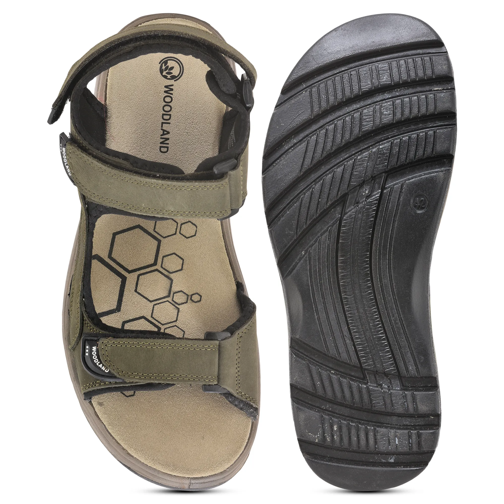 Nubuk Olive Sandals For Men - Thumbnail 8
