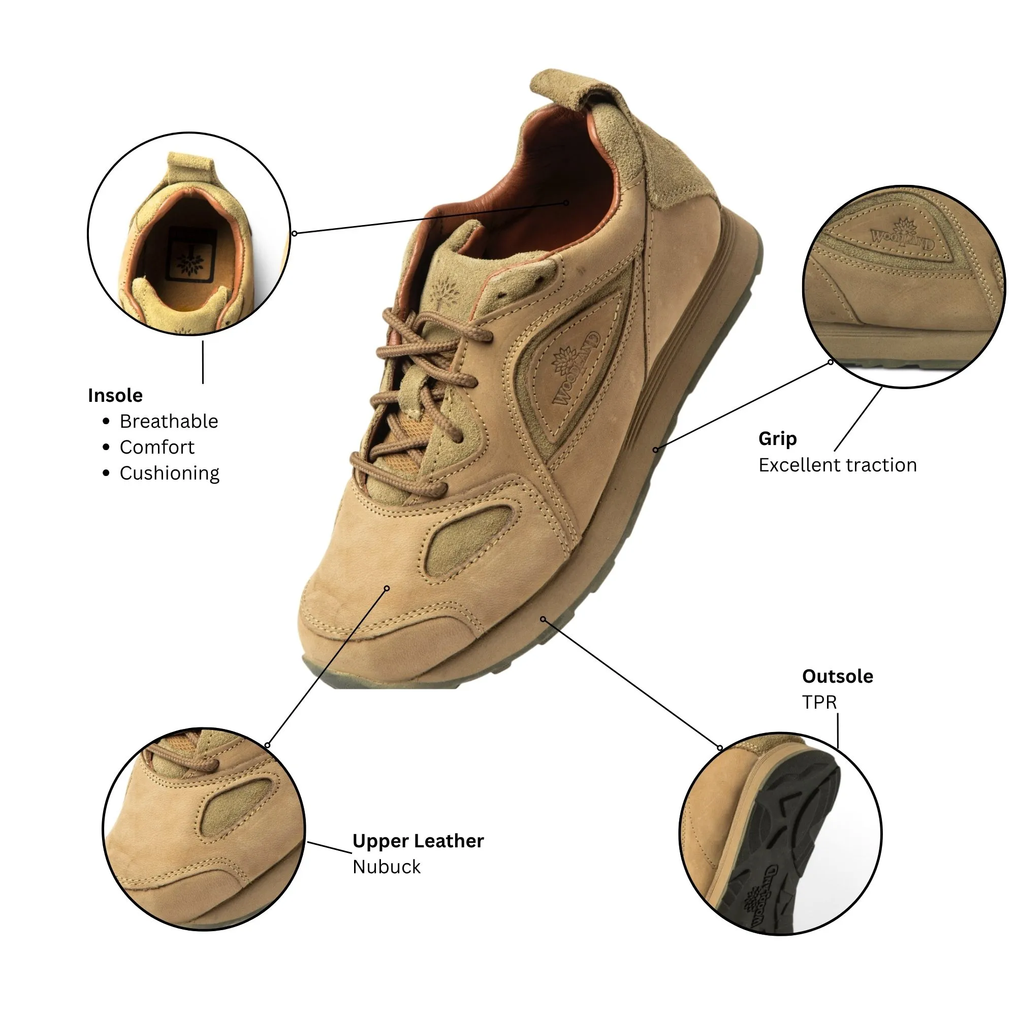 Classic Woodland khaki  casual shoes - Thumbnail 10