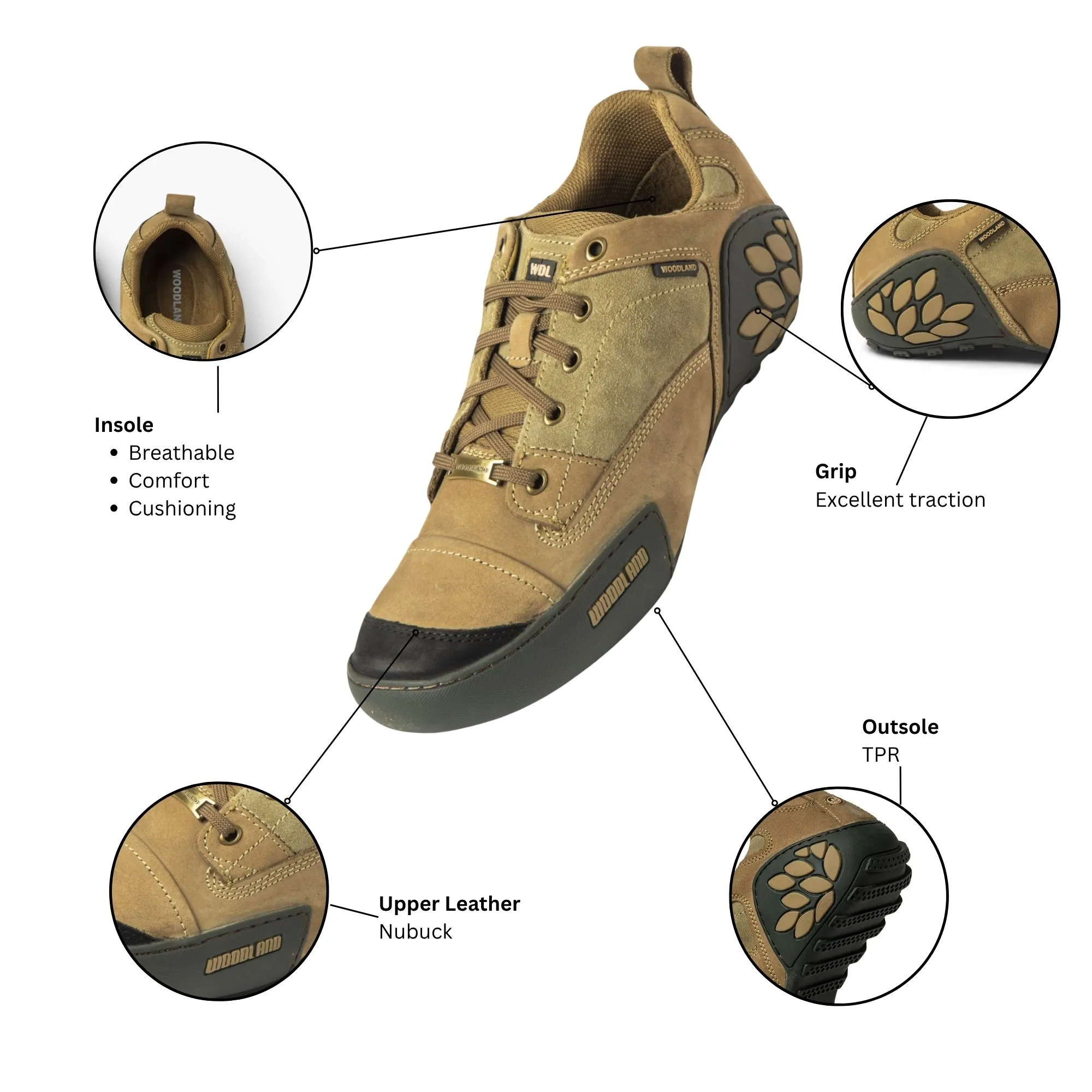 Woodland KHAKI casual shoes - Thumbnail 9