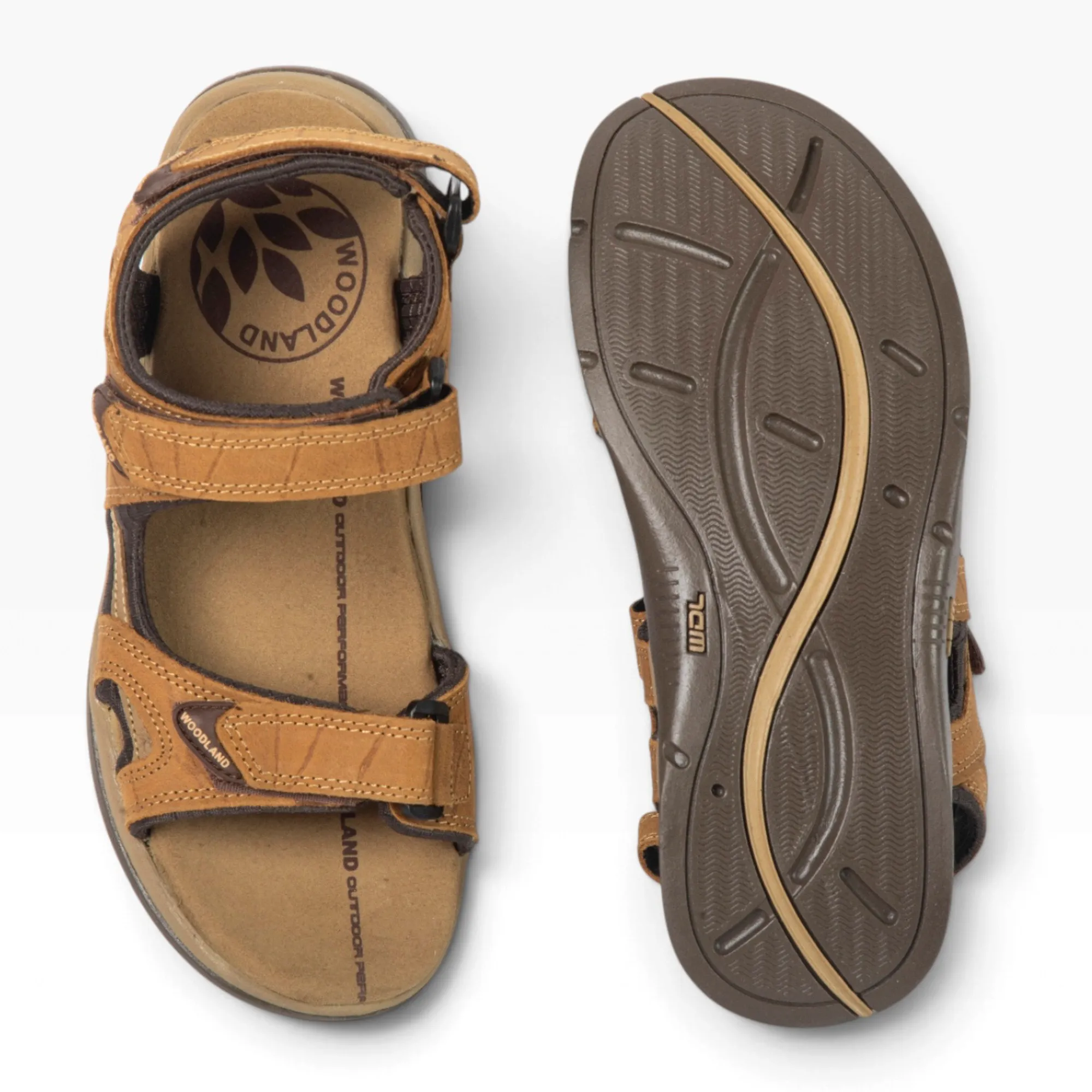 Woodland CAMEL back strap floater sandals 10