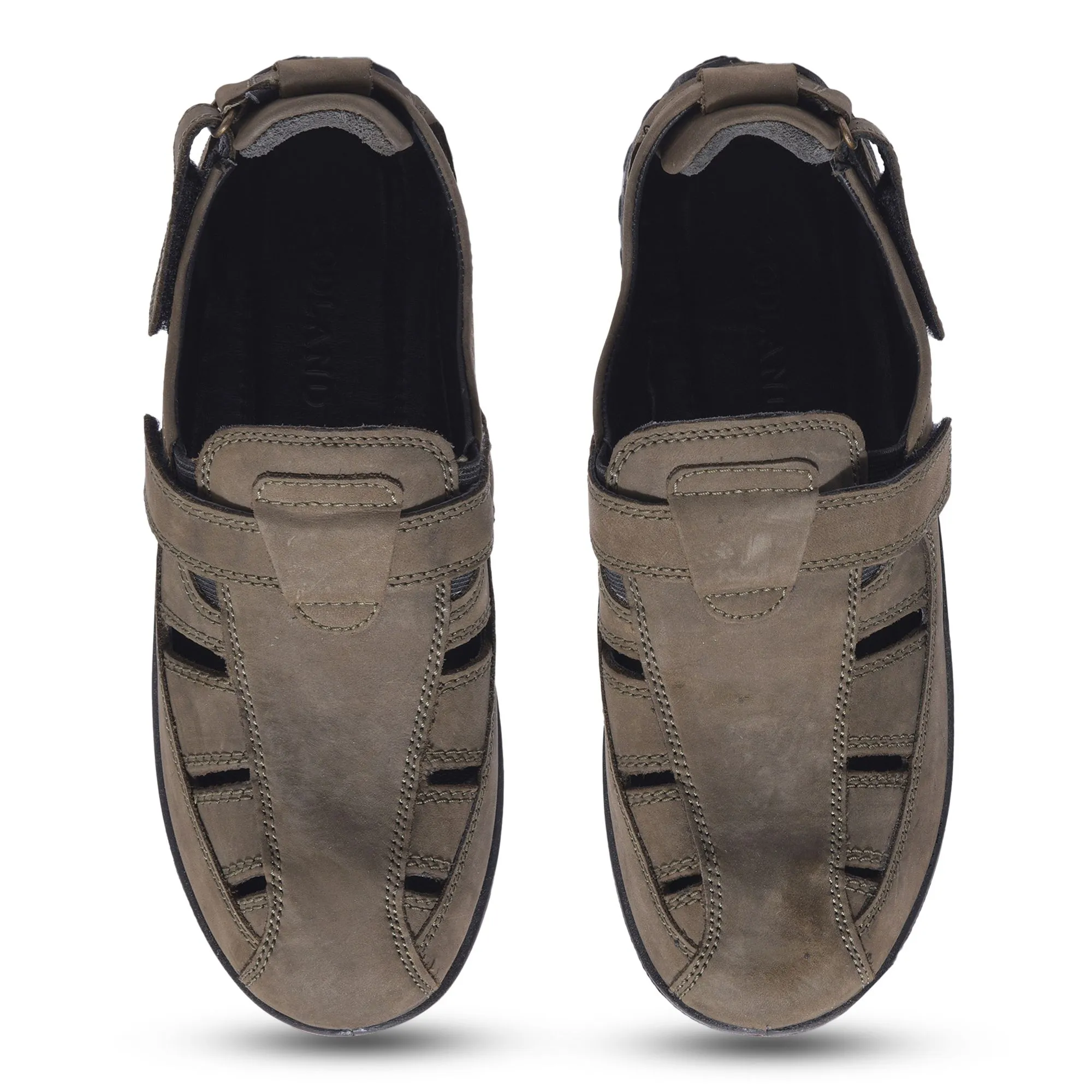 OLIVE GREEN Closed toe sandal - Thumbnail 3