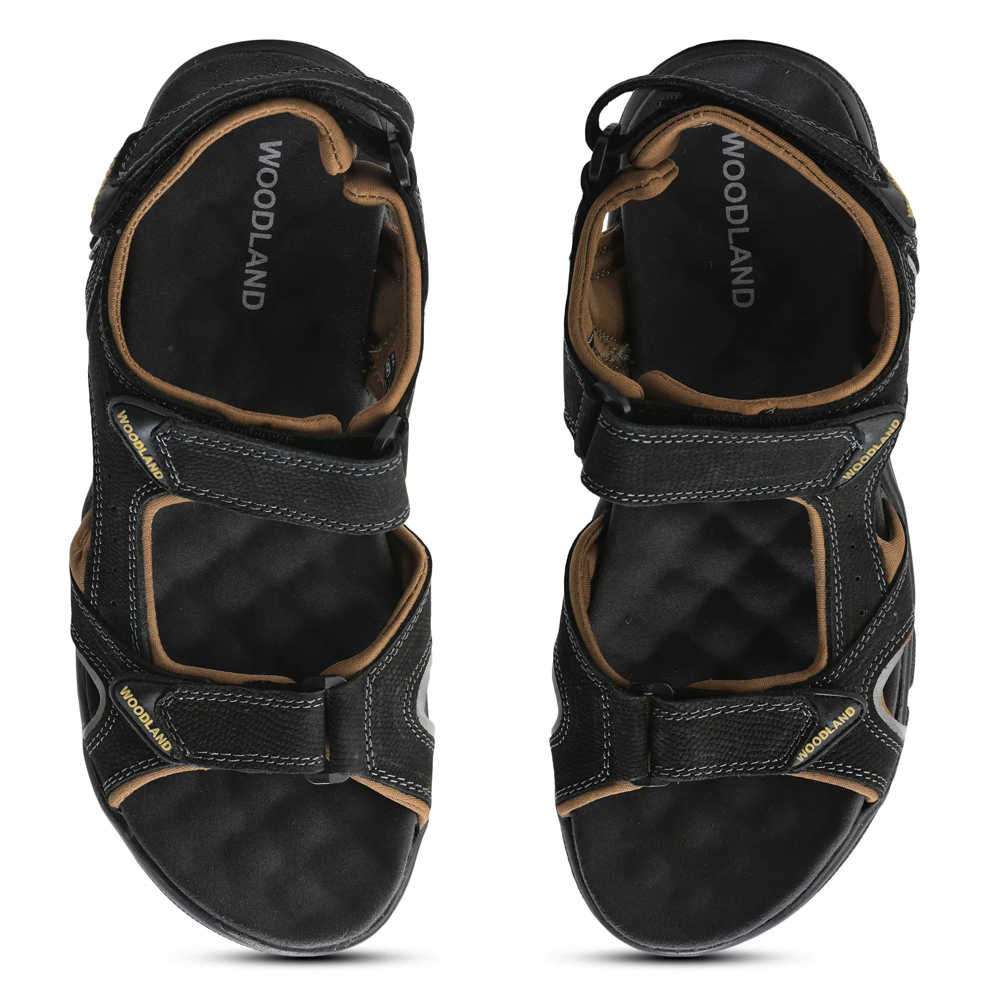 Nubuk Helix Print Black Sandals for Men - Thumbnail 2