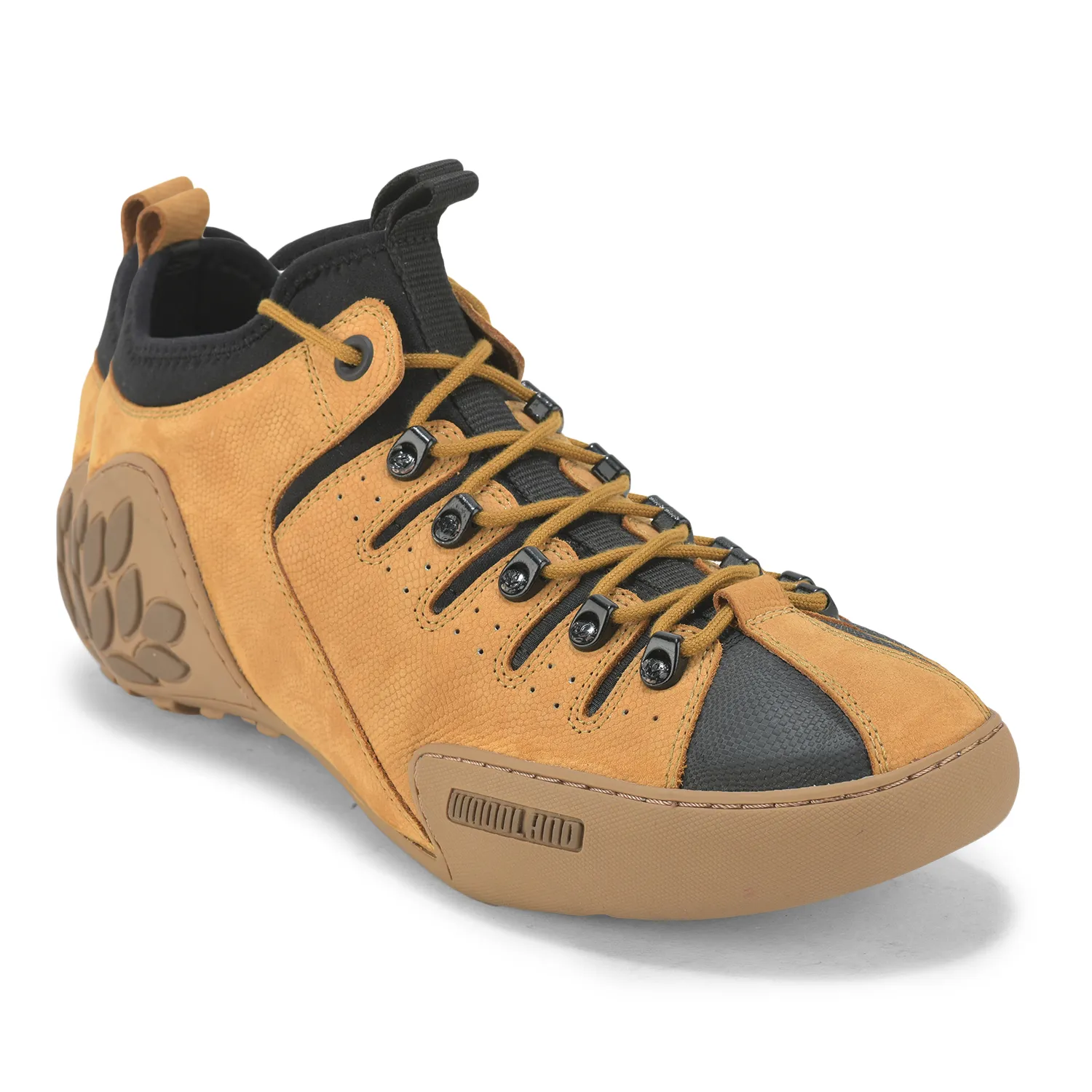 Helix Print Tan Casual Lace Shoes For Men - Thumbnail 4